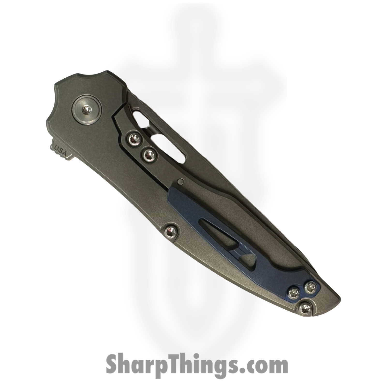 Millit Knives - TORLTSWTISLBL - Torrent Light Zirblast - Folding Knife - S90V Stonewash Drop Point - Titanium - Silver Blue - Image 4