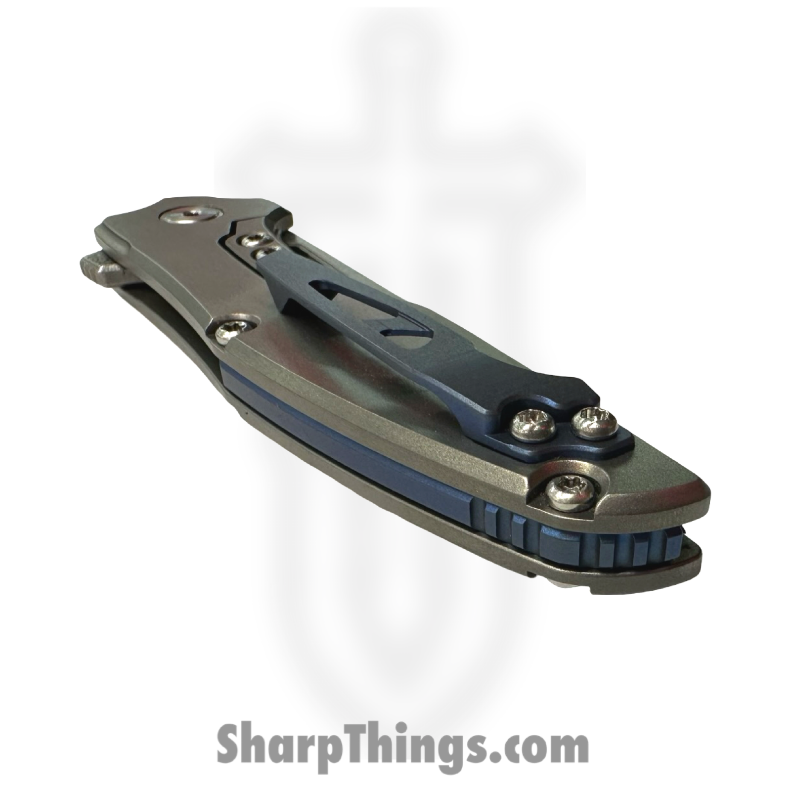 Millit Knives - TORLTSWTISLBL - Torrent Light Zirblast - Folding Knife - S90V Stonewash Drop Point - Titanium - Silver Blue - Image 5