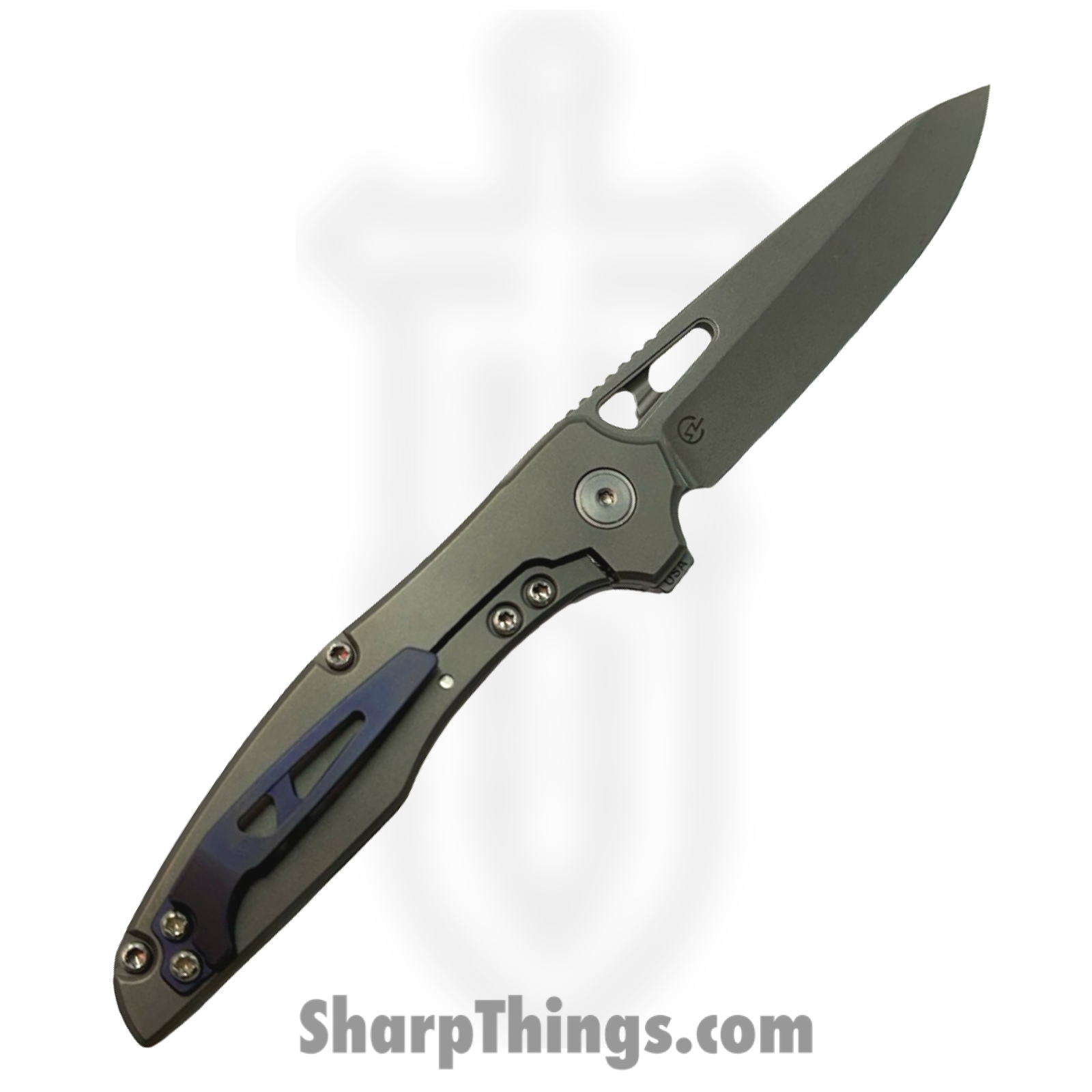 Millit Knives - TORLTSWTISLPU - Torrent Light Zirblast - Folding Knife - S90V Stonewash Drop Point - Titanium - Silver Purple - Image 2