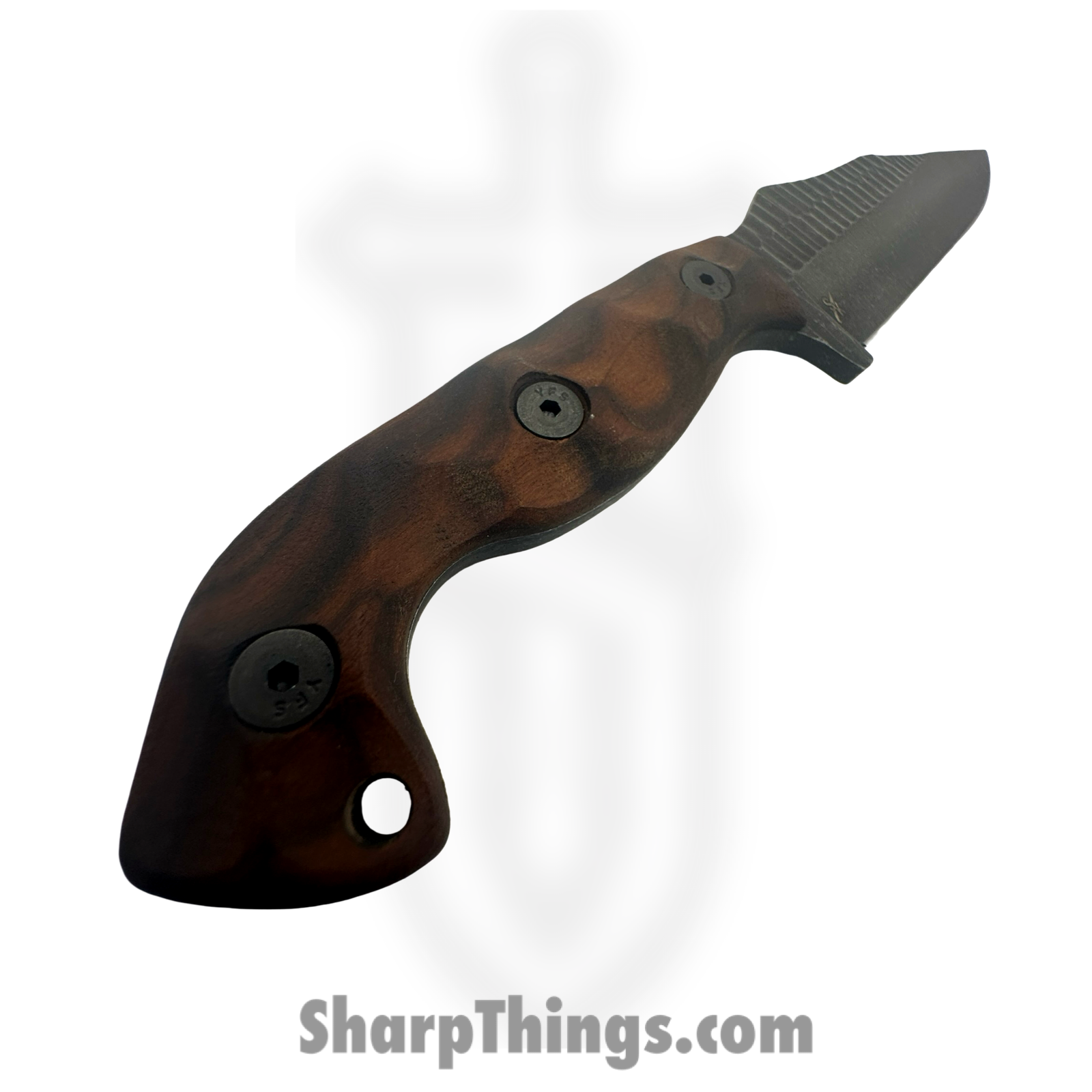 Stroup Knives - TU1-W - Tactical Use - Fixed Blade Knife - 1095 HC Acid Wash Clip Point - Honduran Rosewood - Brown - Image 4