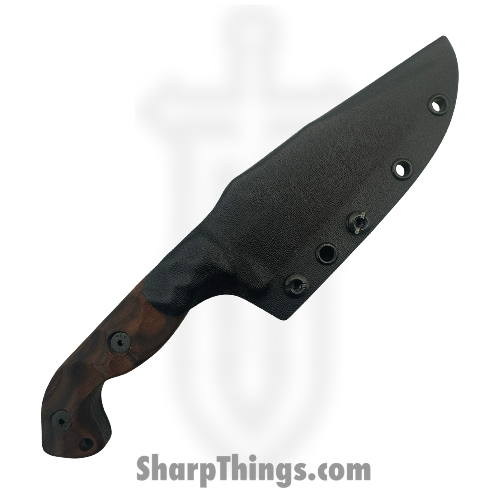 Stroup Knives - TU1-W - Tactical Use - Fixed Blade Knife - 1095 HC Acid Wash Clip Point - Honduran Rosewood - Brown - Image 5