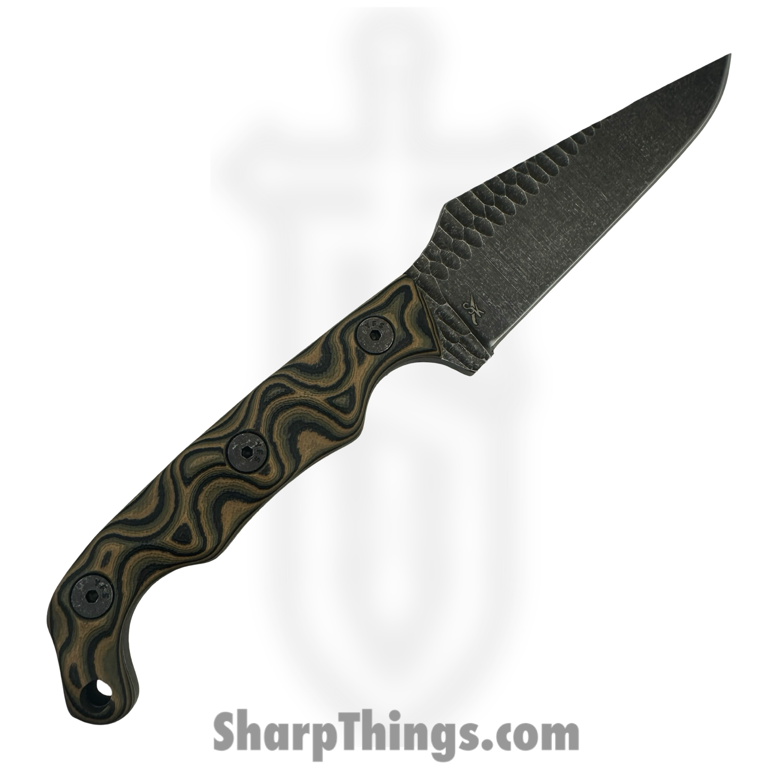 Stroup Knives - TU2-CAMOL-G10 - Tactical Use - Fixed Blade Knife - 1095 HC Acid Wash Clip Point - G10 - Camo - Image 2