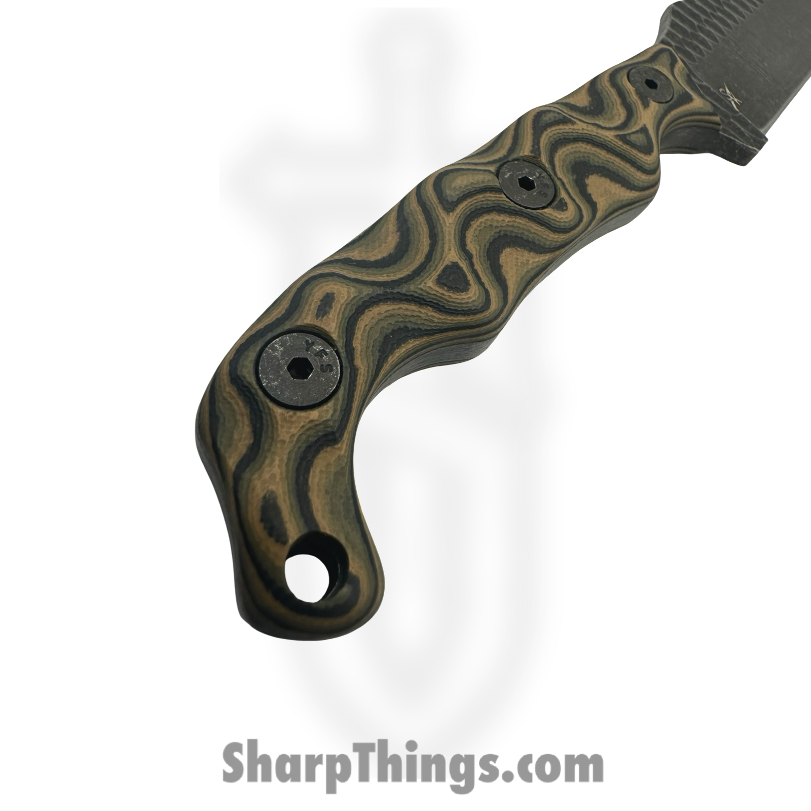 Stroup Knives - TU2-CAMOL-G10 - Tactical Use - Fixed Blade Knife - 1095 HC Acid Wash Clip Point - G10 - Camo - Image 4