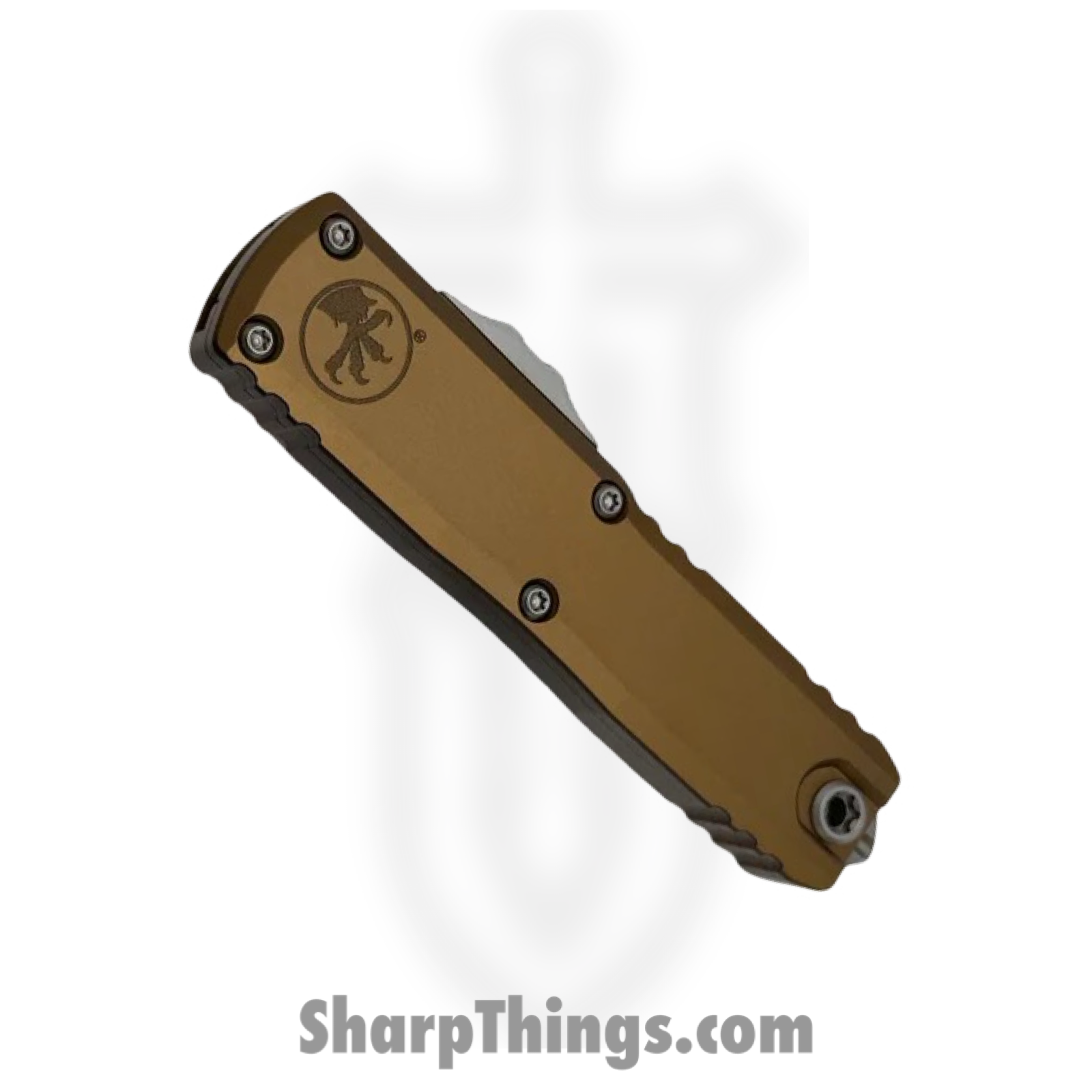 Microtech - 12324-10TA - UTX-85 Gen IV - OTF Auto - M390MK Stonewash Dagger - Aluminum - Tan - Image 3