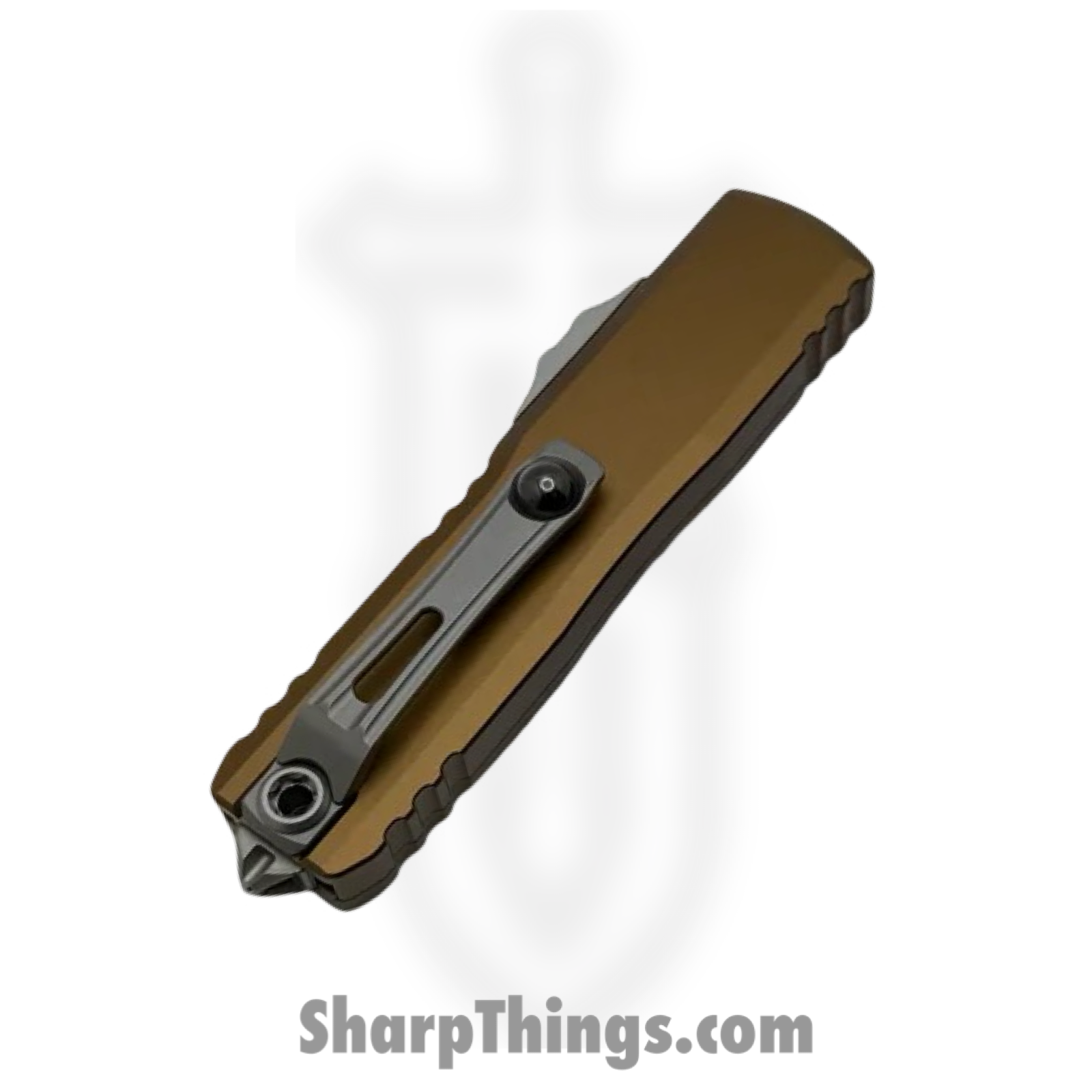 Microtech - 12324-10TA - UTX-85 Gen IV - OTF Auto - M390MK Stonewash Dagger - Aluminum - Tan - Image 4