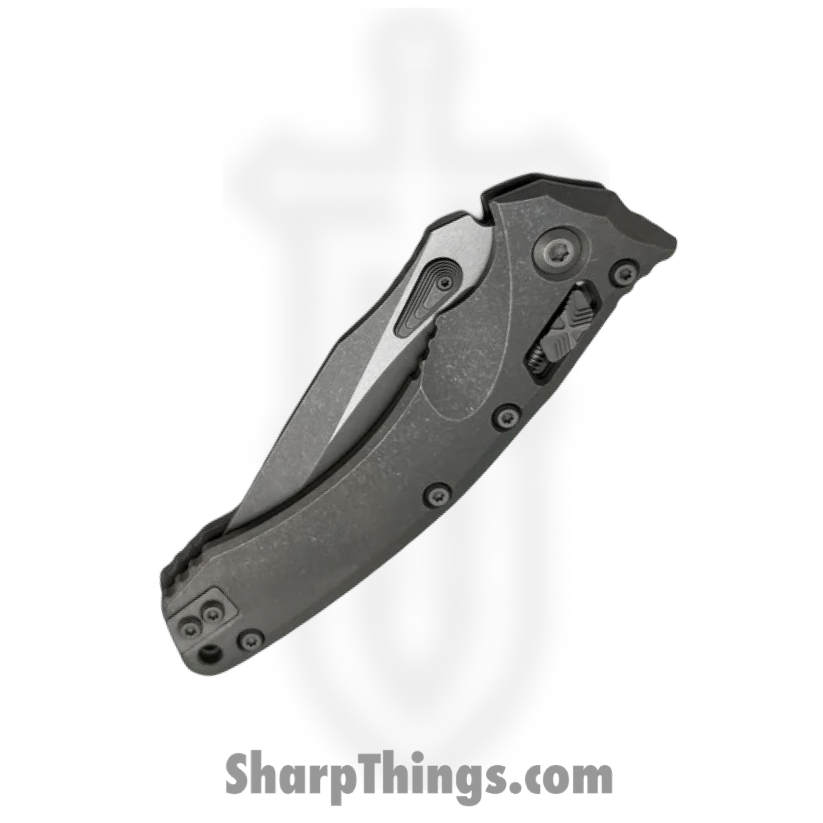 Microtech - 137RL-10APMS1 - Amphibian Marfione Select - Folding Knife - M390MK Apocalyptic Clip Point - Titanium - Gray - Image 3