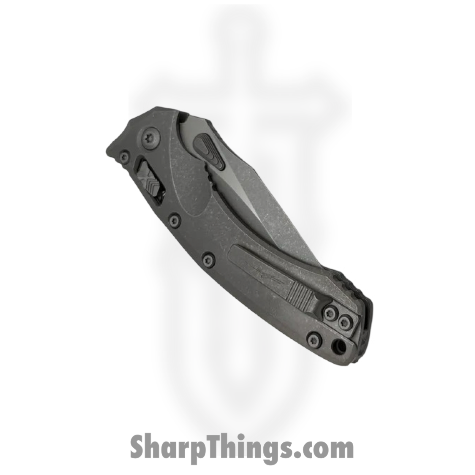 Microtech - 137RL-10APMS1 - Amphibian Marfione Select - Folding Knife - M390MK Apocalyptic Clip Point - Titanium - Gray - Image 4