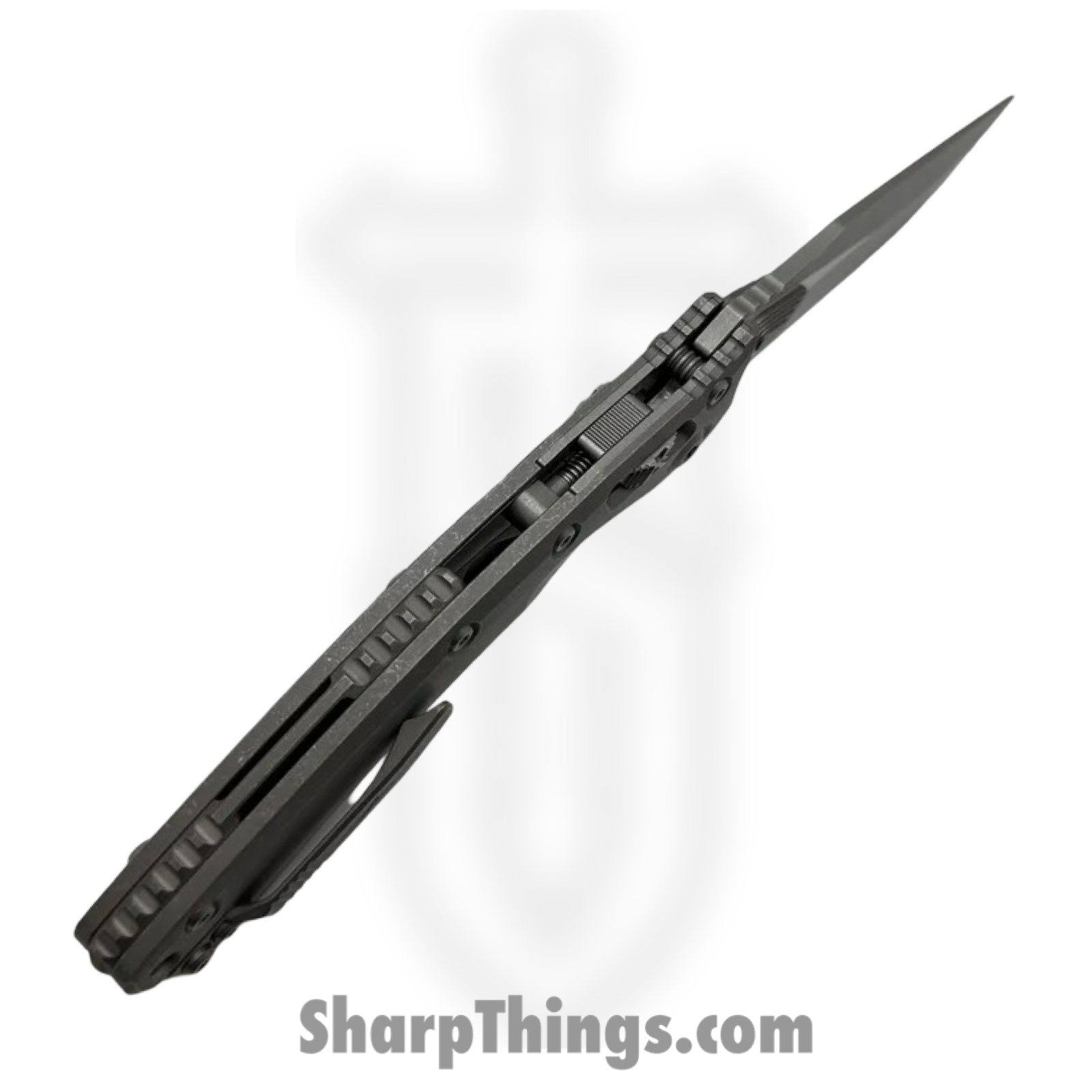 Microtech - 137RL-10APMS1 - Amphibian Marfione Select - Folding Knife - M390MK Apocalyptic Clip Point - Titanium - Gray - Image 5