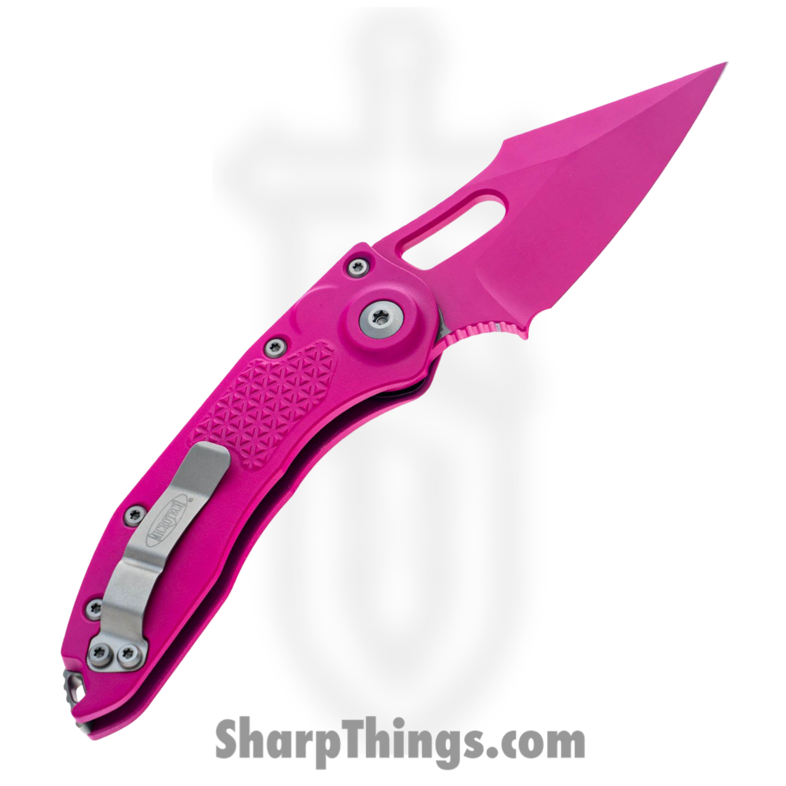 Microtech - 169-1PK-X14 - Stitch - Automatic Knife - M390 Coated Spear Point - 6061-T6 Aluminum - Pink - Image 2
