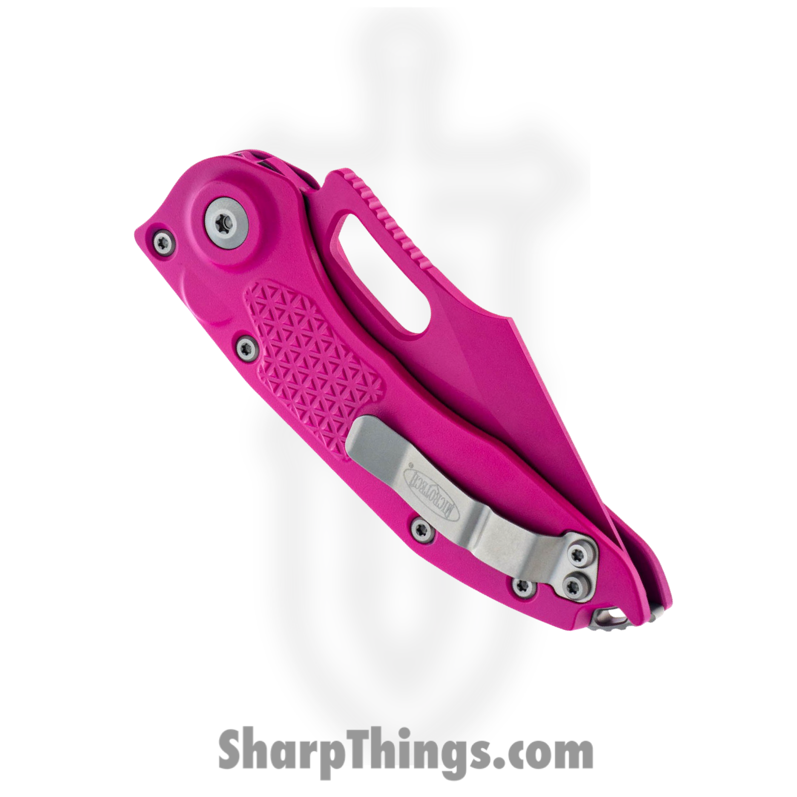 Microtech - 169-1PK-X14 - Stitch - Automatic Knife - M390 Coated Spear Point - 6061-T6 Aluminum - Pink - Image 4