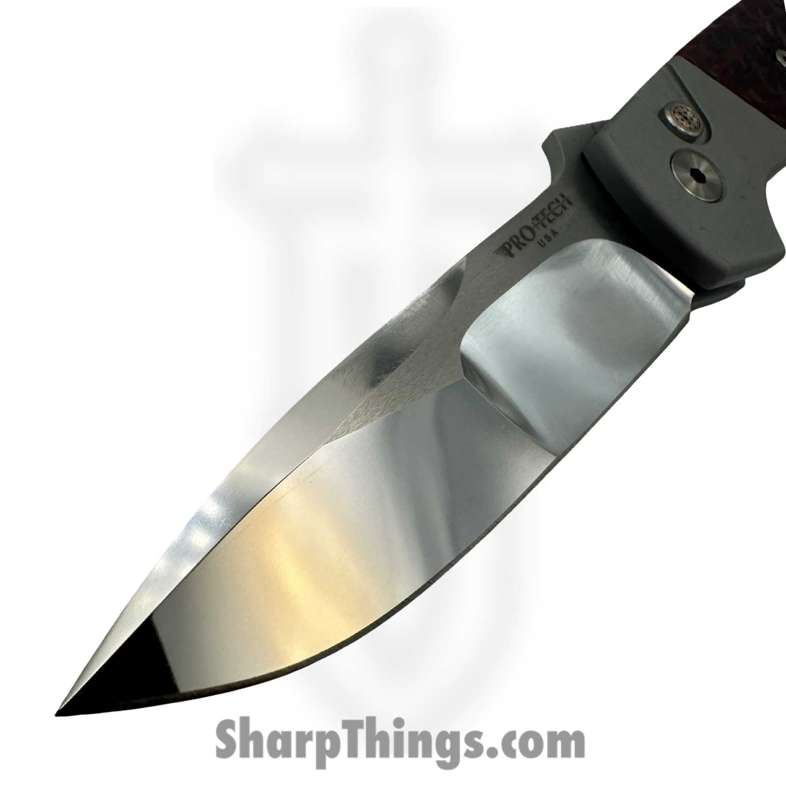 ProTech - 2025-ATCF-CUST033 - Terzuola ATCF - Automatic Knife - CPM MagnaCut Satin Drop Point - Aluminum Bone - Red Silver - Image 5