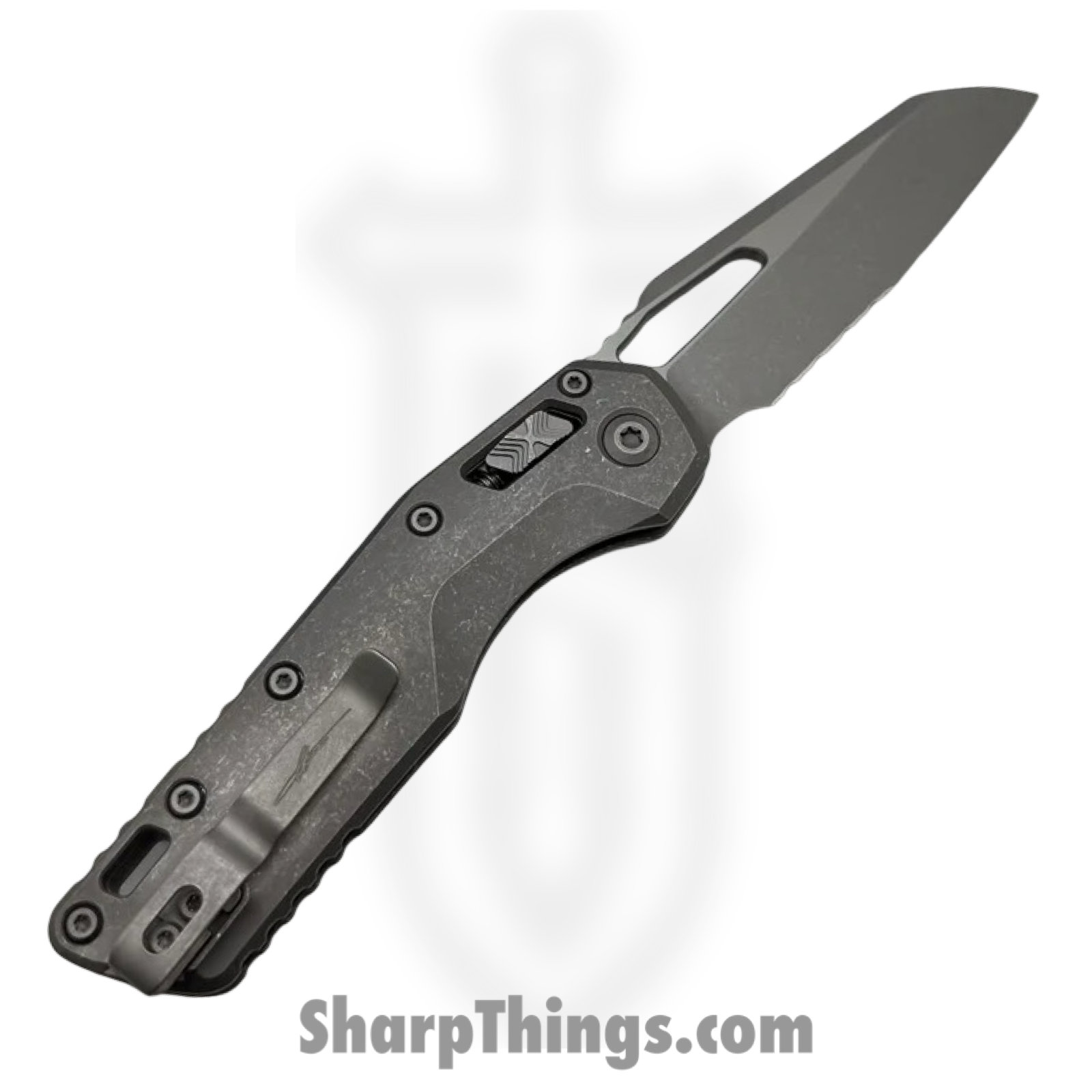 Microtech - 210-11APMS1 - MSI Marfione Select - Folding Knife - M390MK Apocalyptic Wharncliffe P/S - Titanium - Gray - Image 2