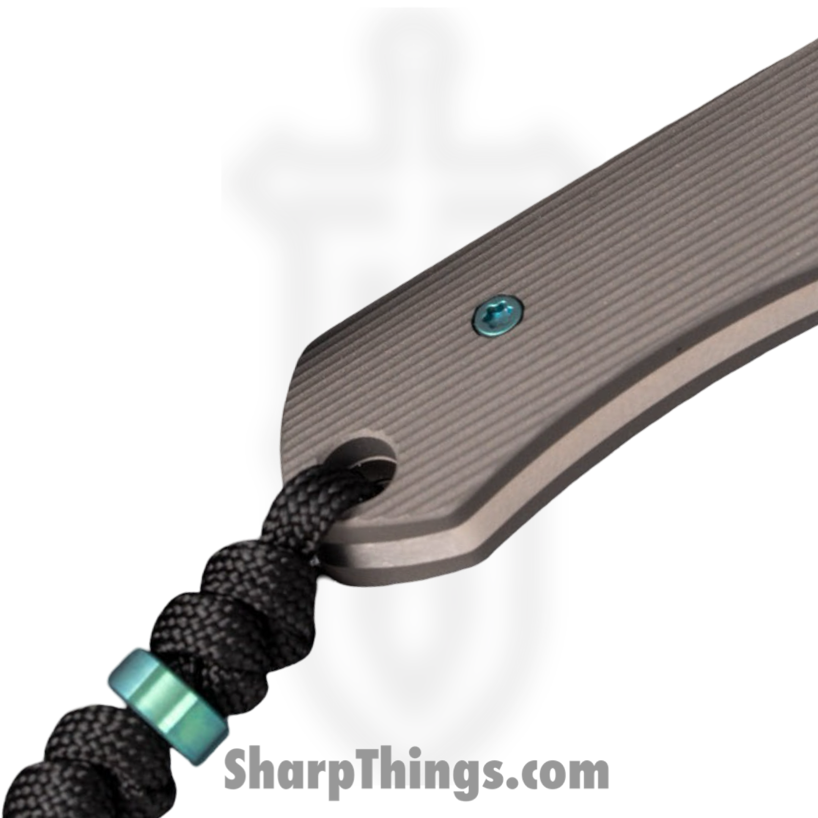 Jack Wolf Knives - COLLU-01-TITAN-STRIPE - Collusion - Fixed Blade Knife - S90V Satin Reverse Tanto - Titanium Stripe - Gray Blue - Image 3