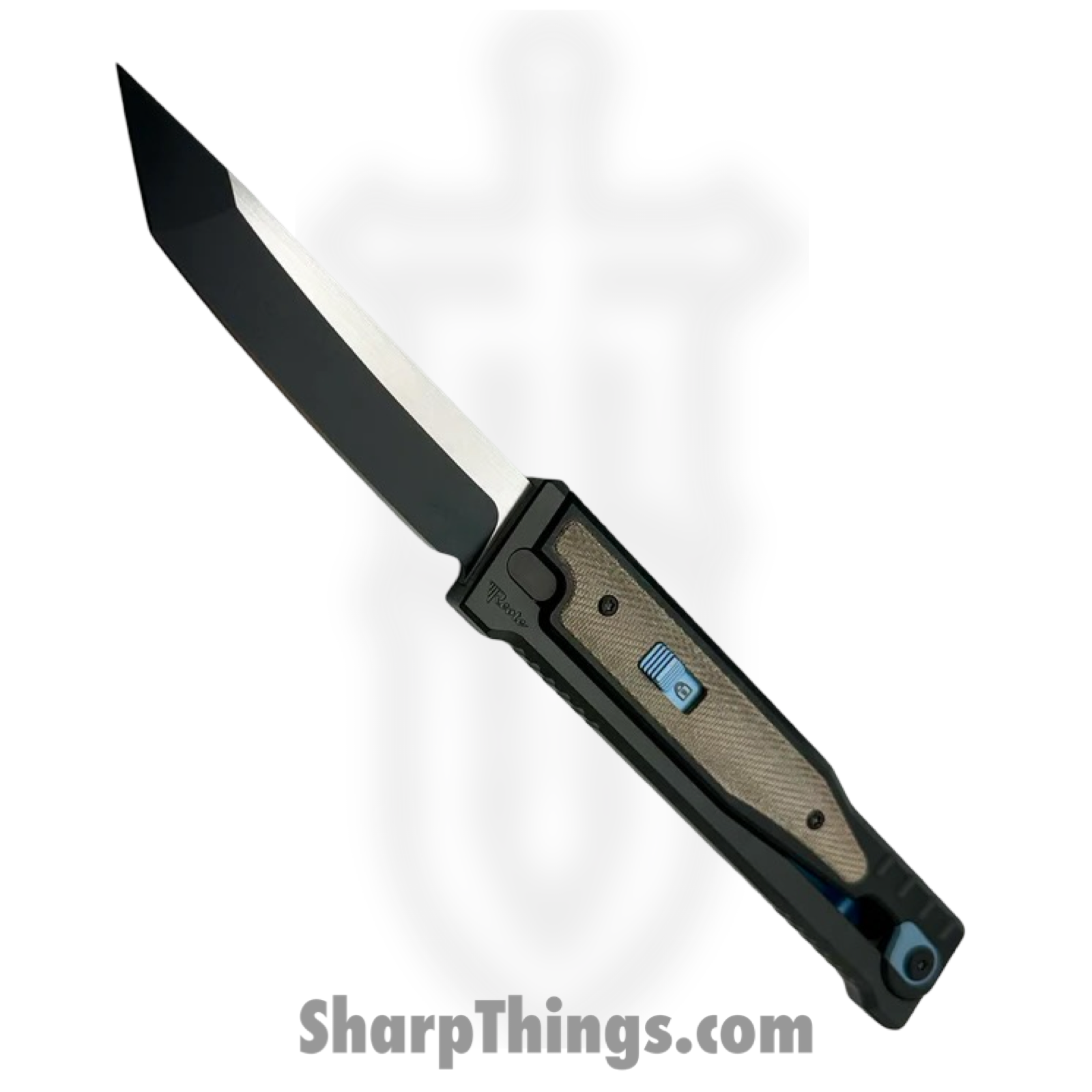 Reate Knives - EXO1233ELMI - EXO - Gravity Knife - ELMAX Coated Tanto - Titanium Micarta - Green
