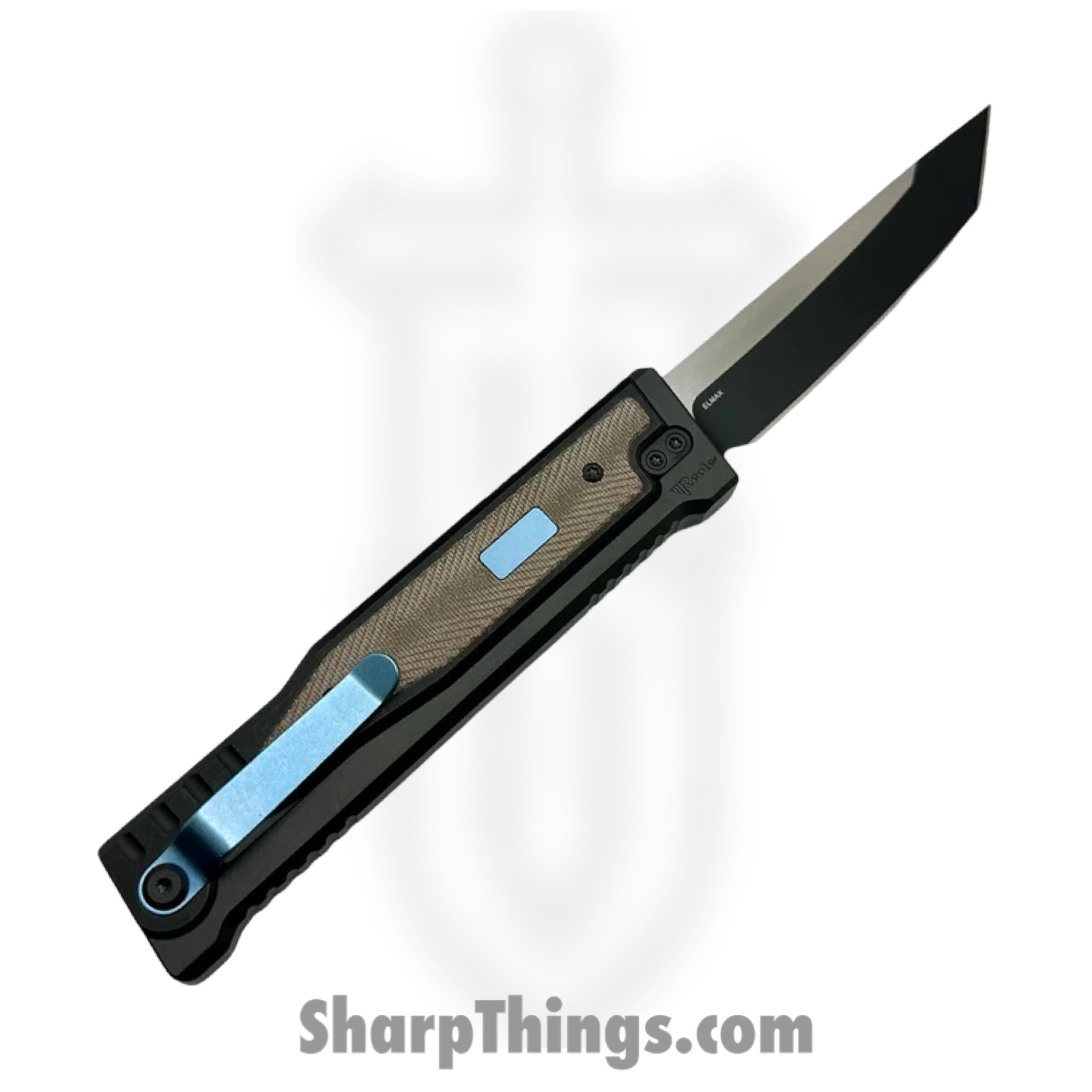 Reate Knives - EXO1233ELMI - EXO - Gravity Knife - ELMAX Coated Tanto - Titanium Micarta - Green - Image 2