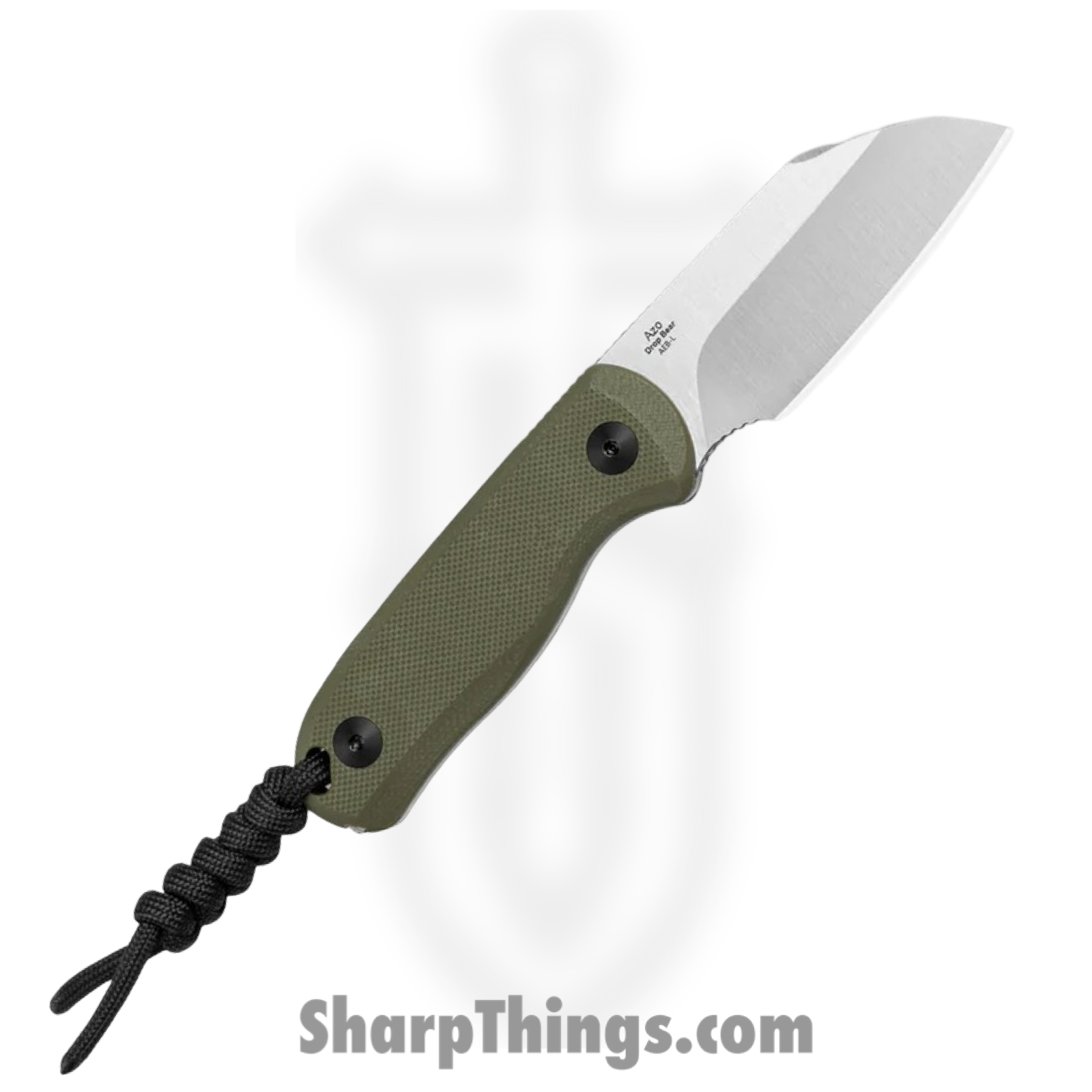 Kizer Cutlery - KI1093A1 - Drop Bear - Fixed Blade Knife - AEB-L Satin Sheepsfoot - G10 - OD Green - Image 2