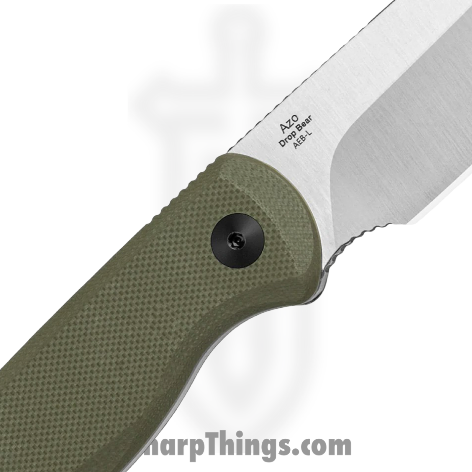 Kizer Cutlery - KI1093A1 - Drop Bear - Fixed Blade Knife - AEB-L Satin Sheepsfoot - G10 - OD Green - Image 4