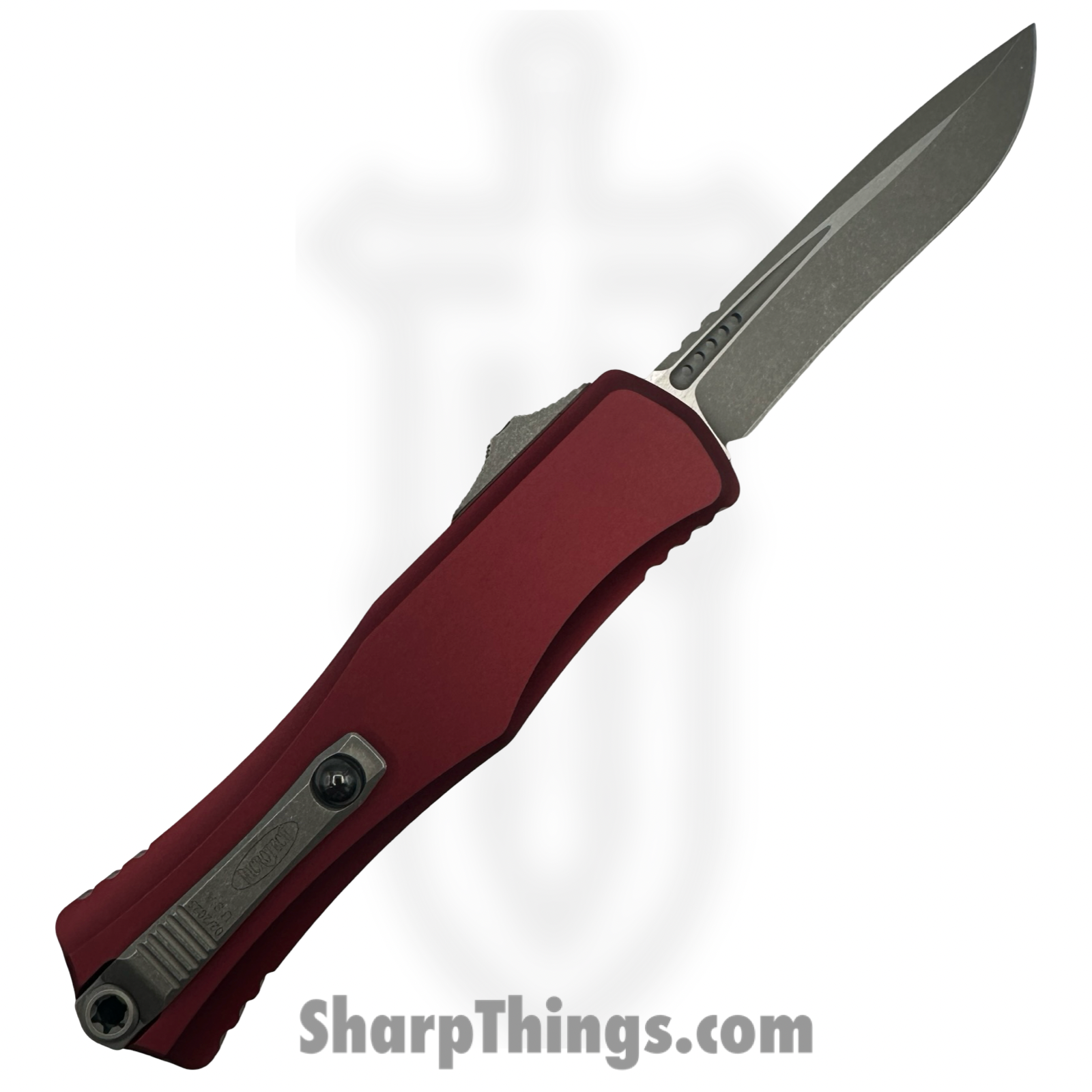 Microtech - 1705-10APMR - Hera II - OTF Auto - M390MK Apocalyptic Recurve - 6061-T6 Aluminum - Merlot - Image 2
