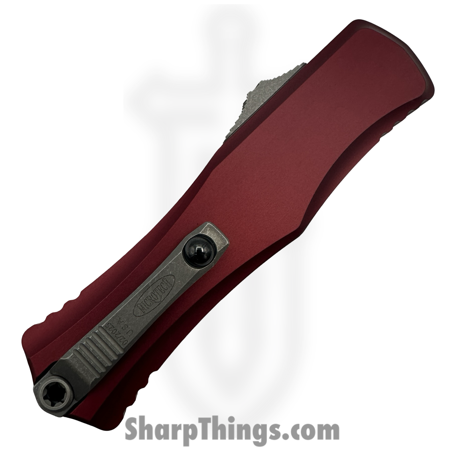 Microtech - 1705-10APMR - Hera II - OTF Auto - M390MK Apocalyptic Recurve - 6061-T6 Aluminum - Merlot - Image 3