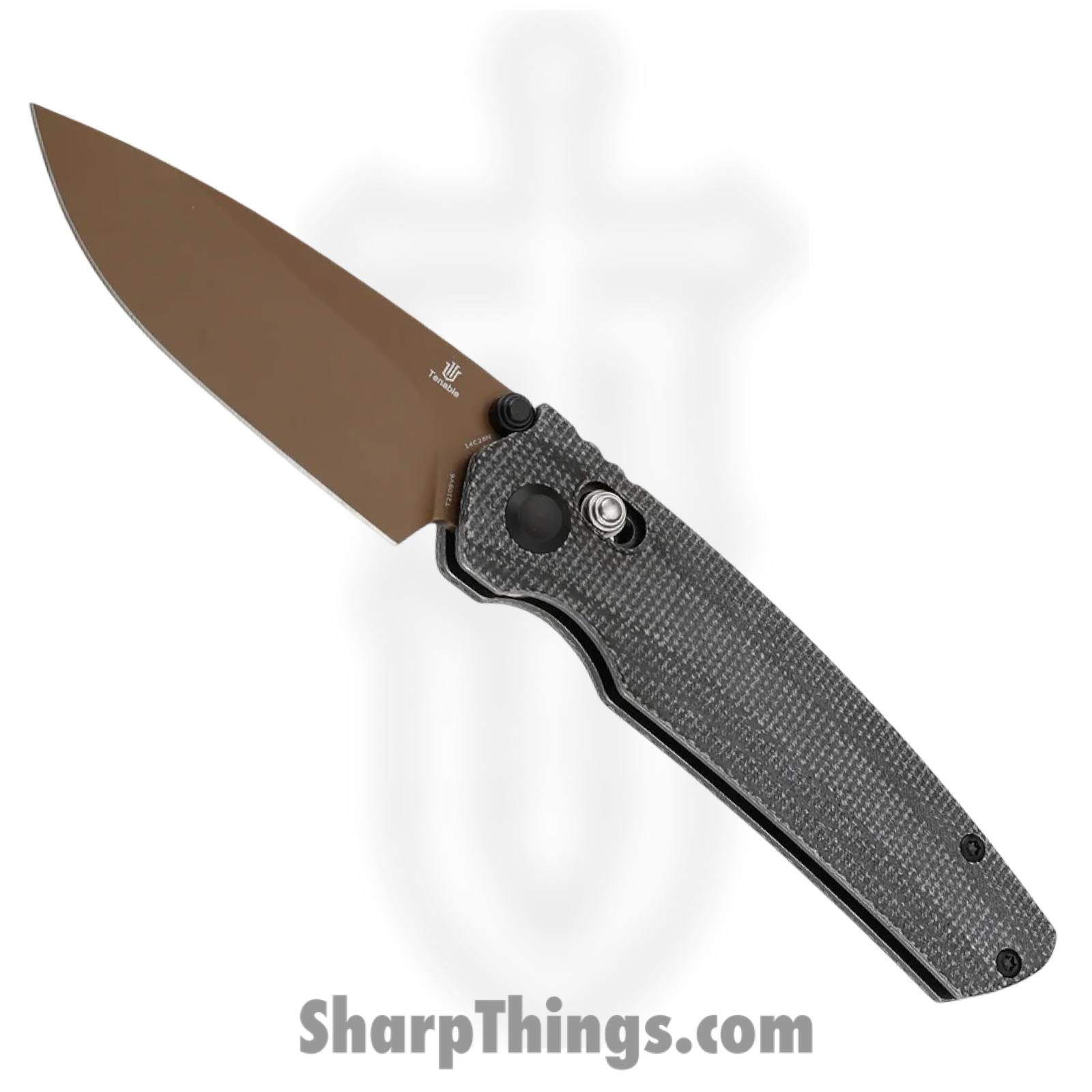 Tenable Knives - T2109V6 - Raven - Folding Knife - 14C28N Coated Drop Point - Micarta - Black