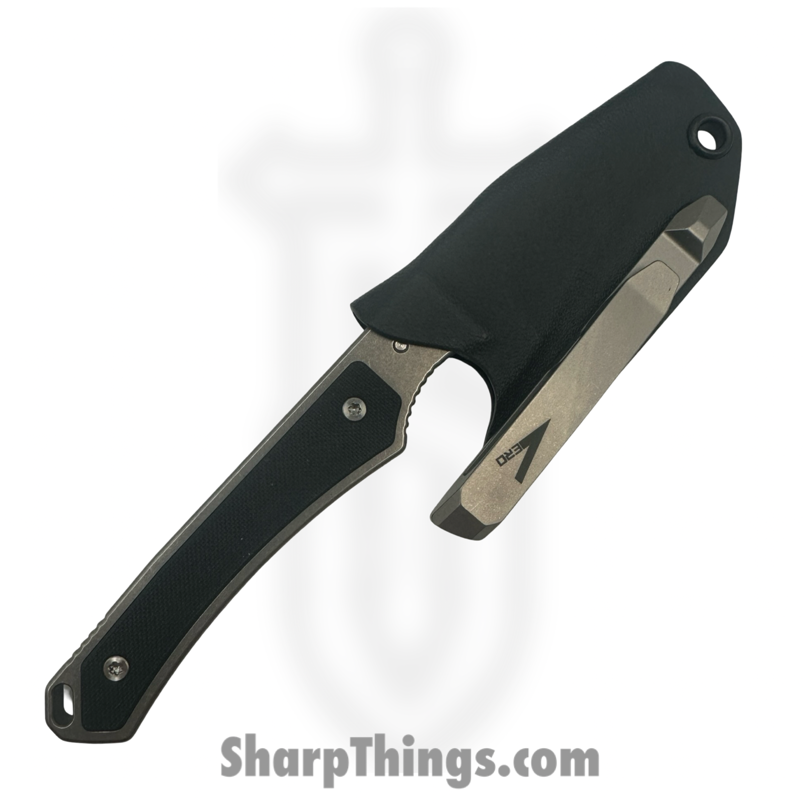 Vero Engineering - PhaseG10Bk - Phase - Fixed Blade Knife - Nitro-V Stonewash Wharncliffe - G10 - Black - Image 7