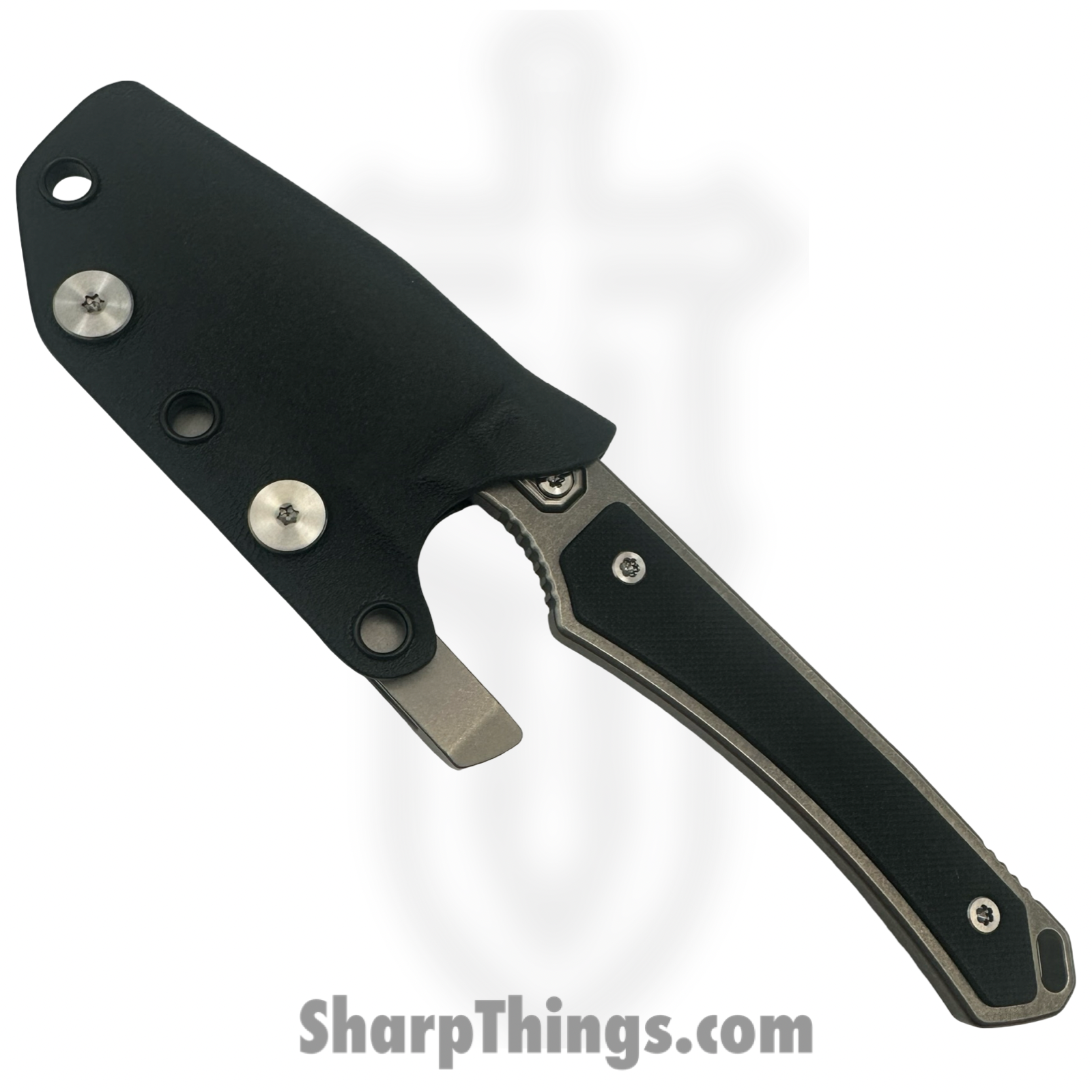 Vero Engineering - PhaseG10Bk - Phase - Fixed Blade Knife - Nitro-V Stonewash Wharncliffe - G10 - Black - Image 6