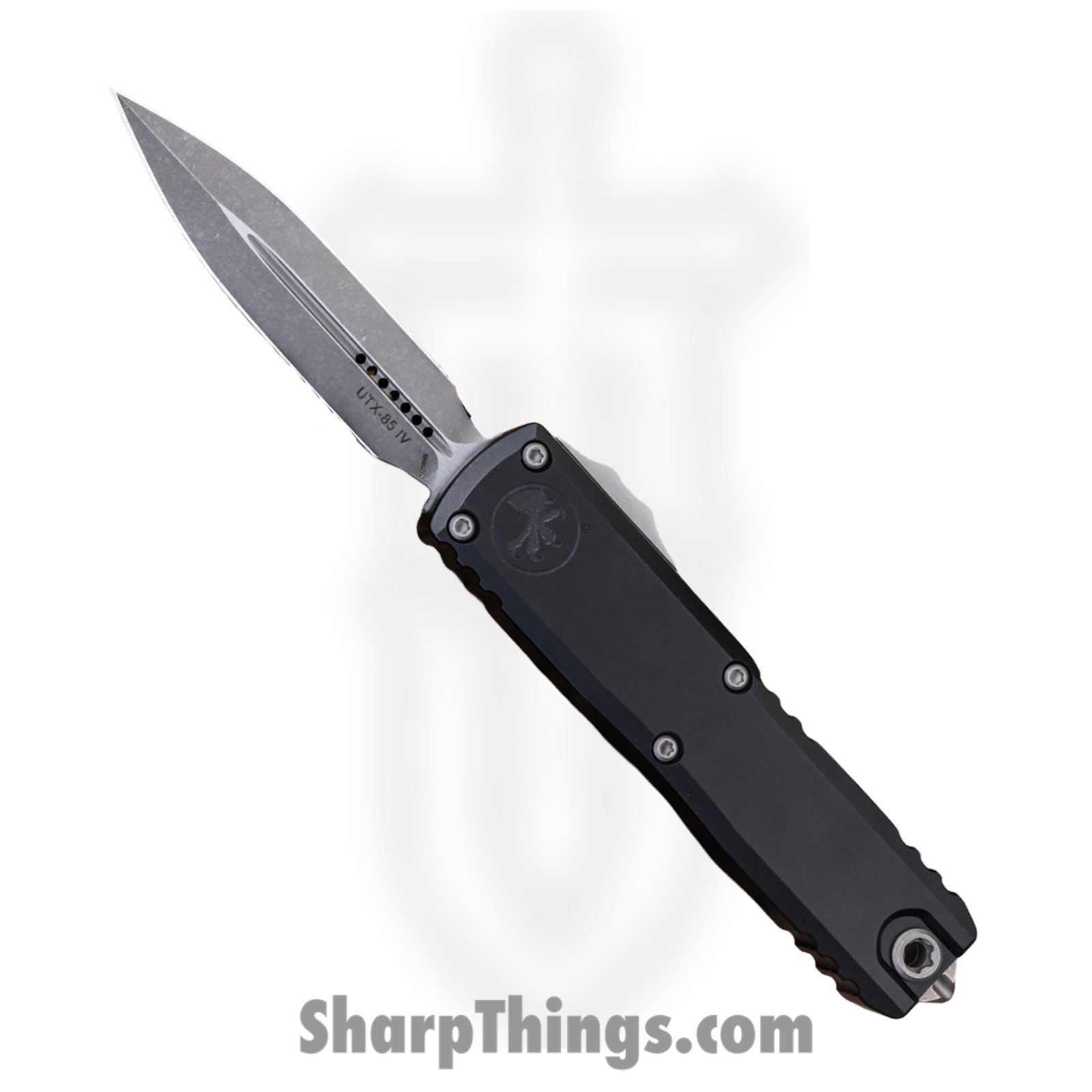 Microtech - 12324-10AP - UTX-85 Gen IV - OTF Auto - M390 Apocalyptic Dagger - Aluminum - Black