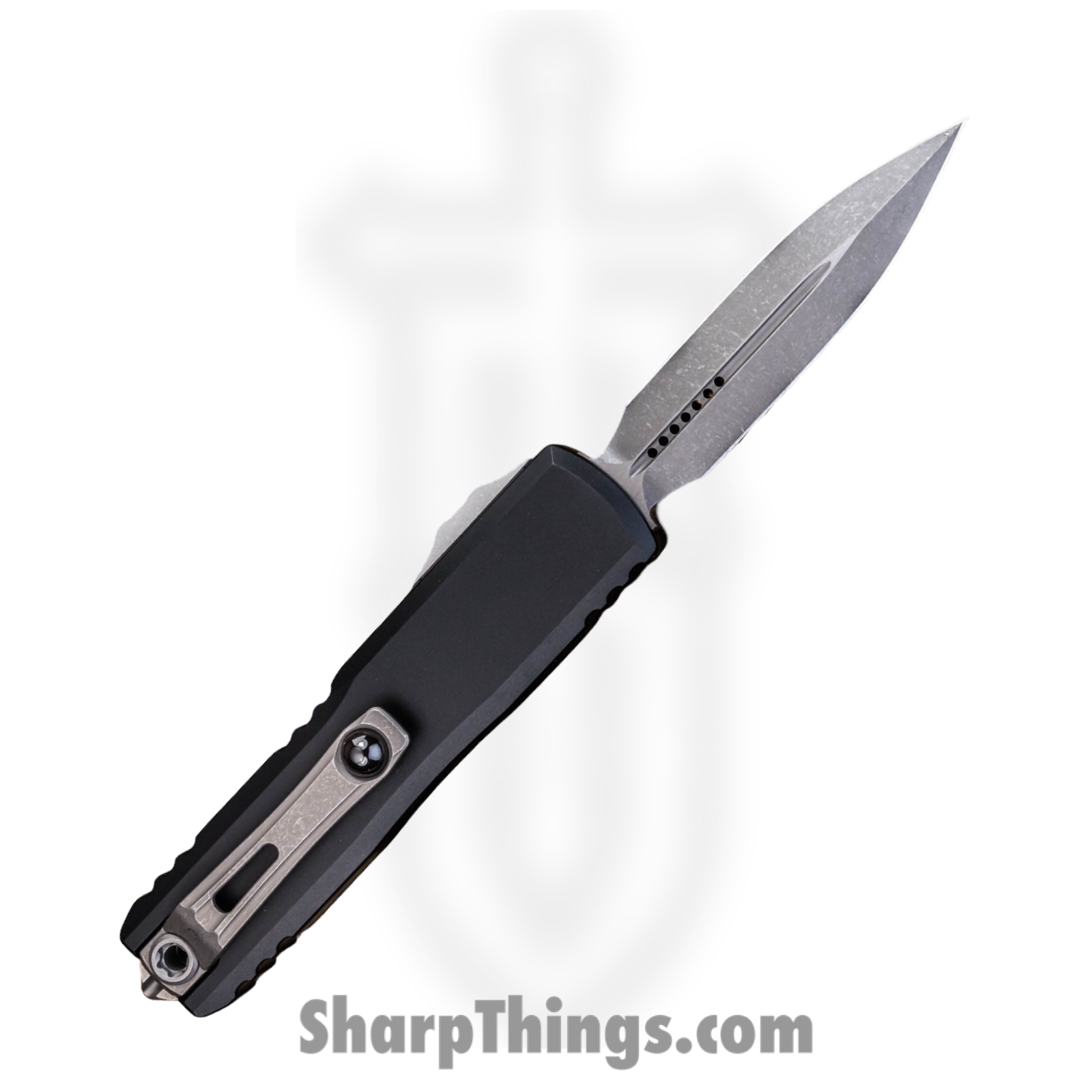 Microtech - 12324-10AP - UTX-85 Gen IV - OTF Auto - M390 Apocalyptic Dagger - Aluminum - Black - Image 2