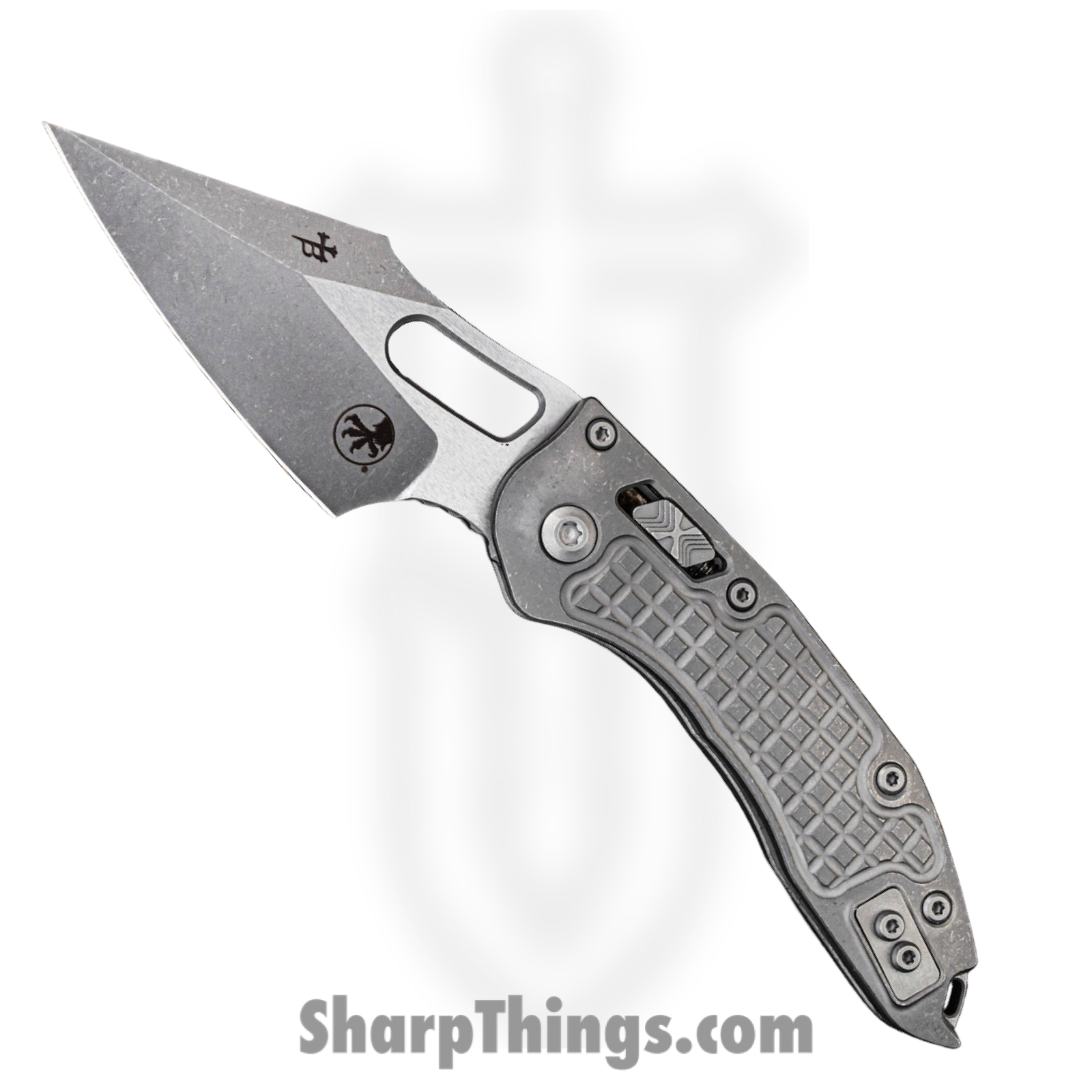 Microtech - 169RL-10APFRMS1 - Stitch - Folding Knife - M390 Apocalyptic Wharncliffe - Frag Titanium - Apocalyptic