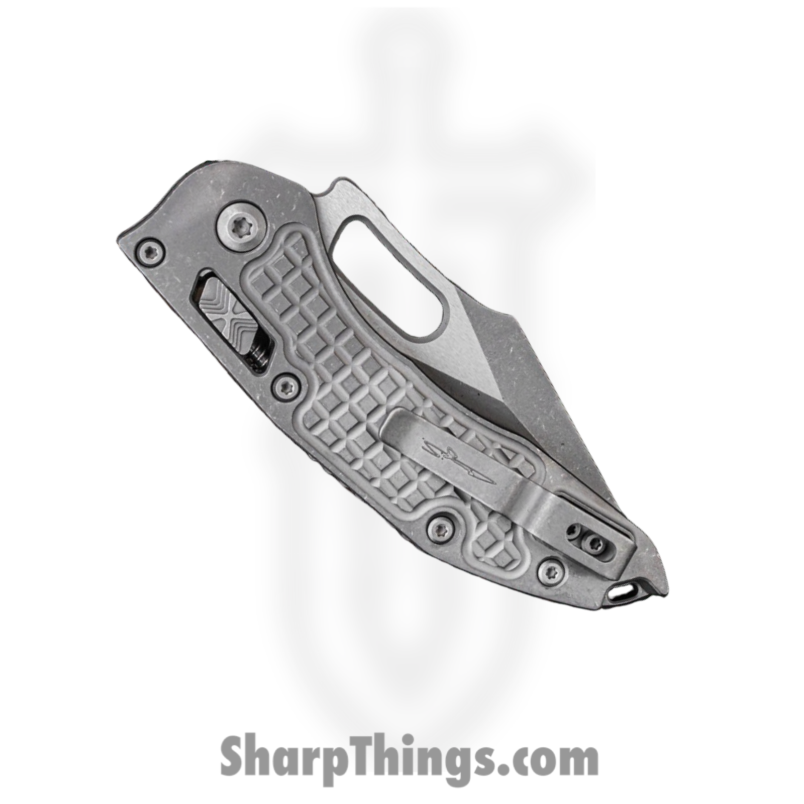 Microtech - 169RL-10APFRMS1 - Stitch - Folding Knife - M390 Apocalyptic Wharncliffe - Frag Titanium - Apocalyptic - Image 4