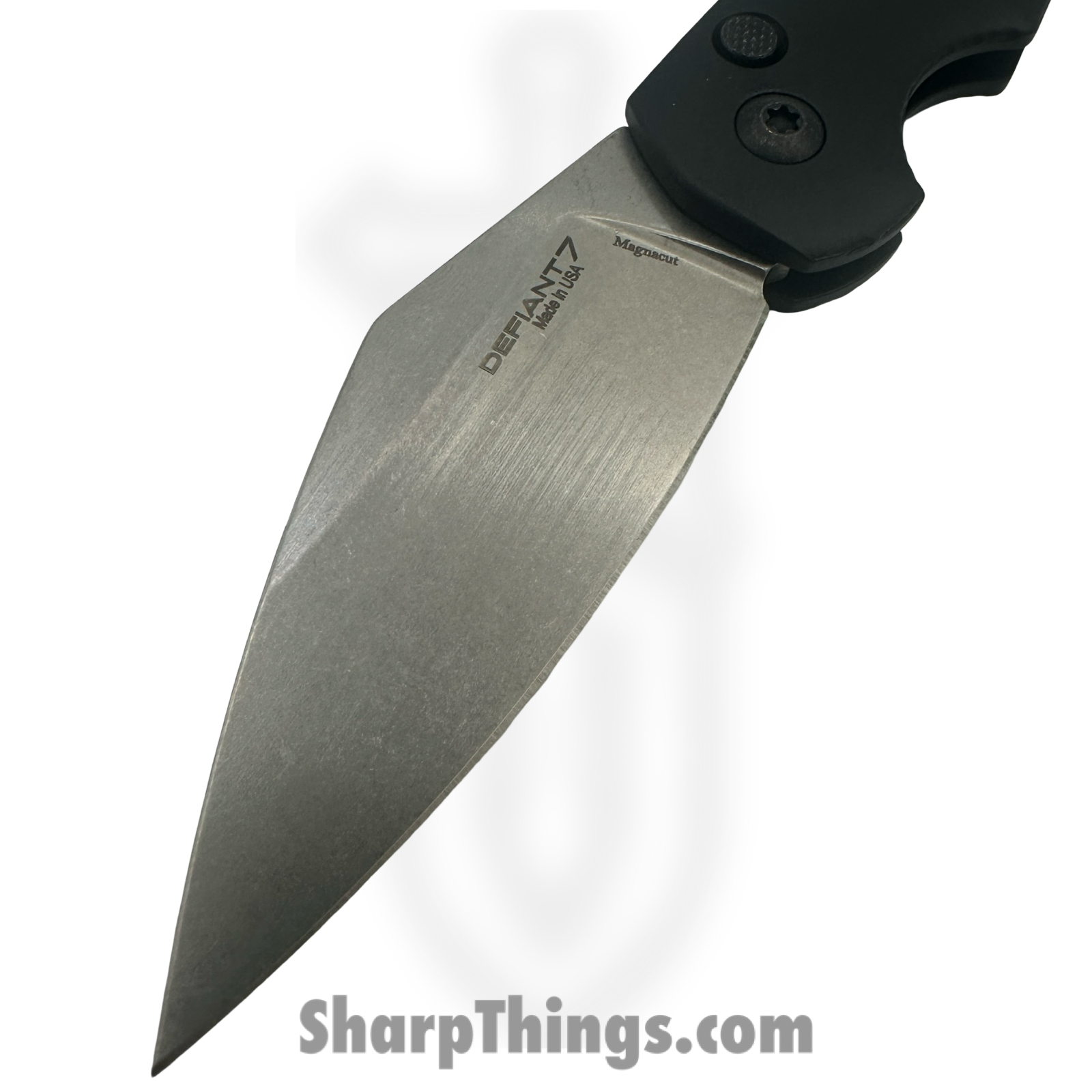 Defiant 7 - D7-Sax-SW-BK - Seax - Automatic Knife - CPM MagnaCut Stonewash Seax - Aluminum - Black - Image 4