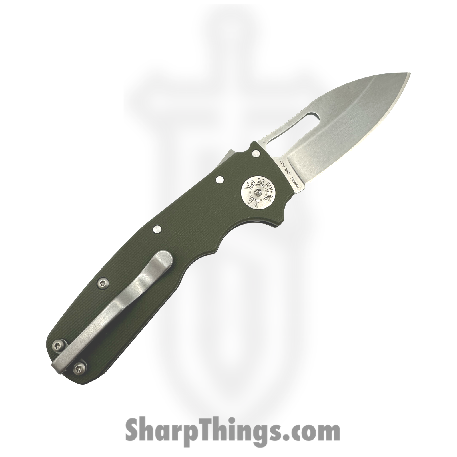 Demko Knives - DEM19233 - Shark Cub - Folding Knife - CPM 20CV Stonewash Spear Point - G10 - OD Green - Image 2