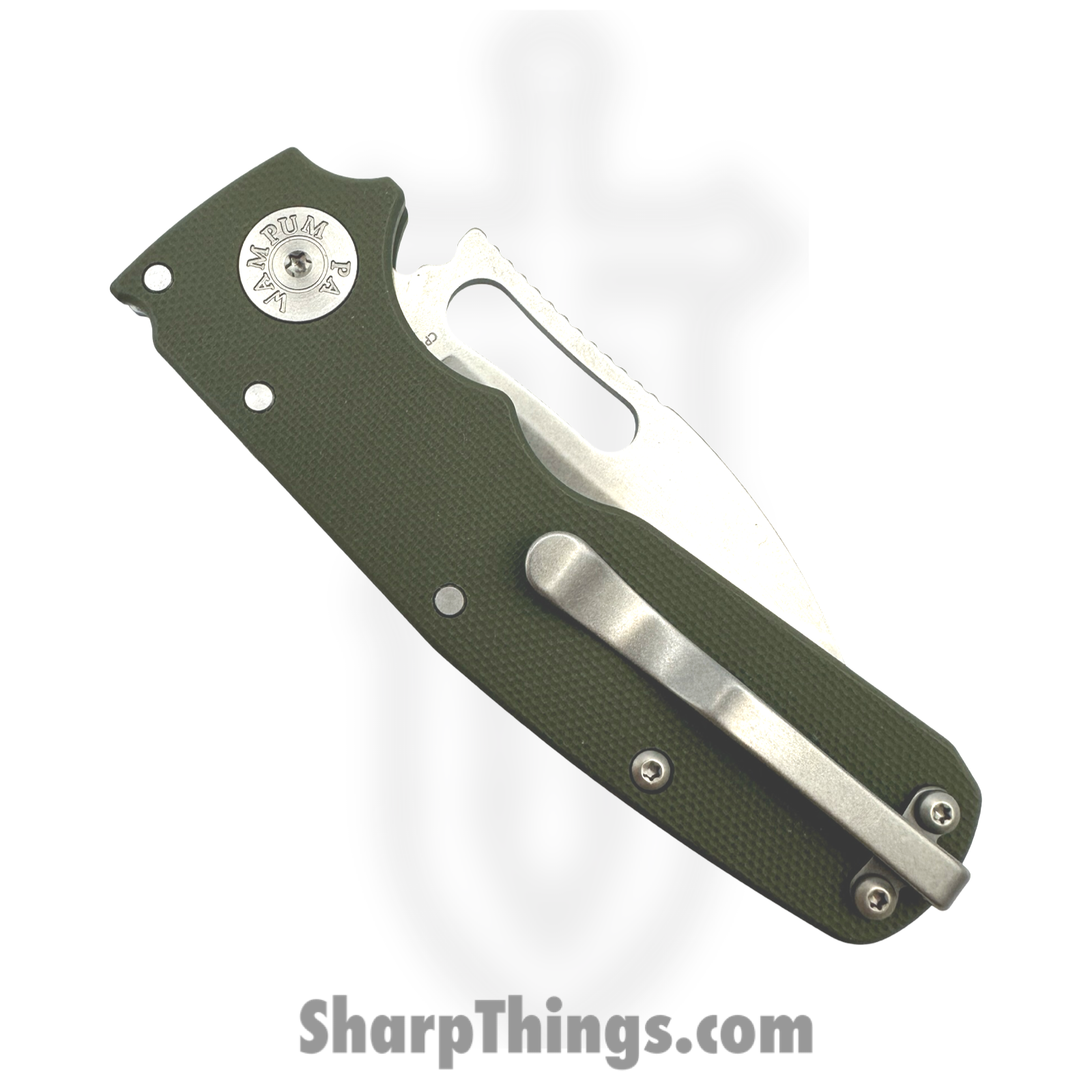 Demko Knives - DEM19233 - Shark Cub - Folding Knife - CPM 20CV Stonewash Spear Point - G10 - OD Green - Image 4