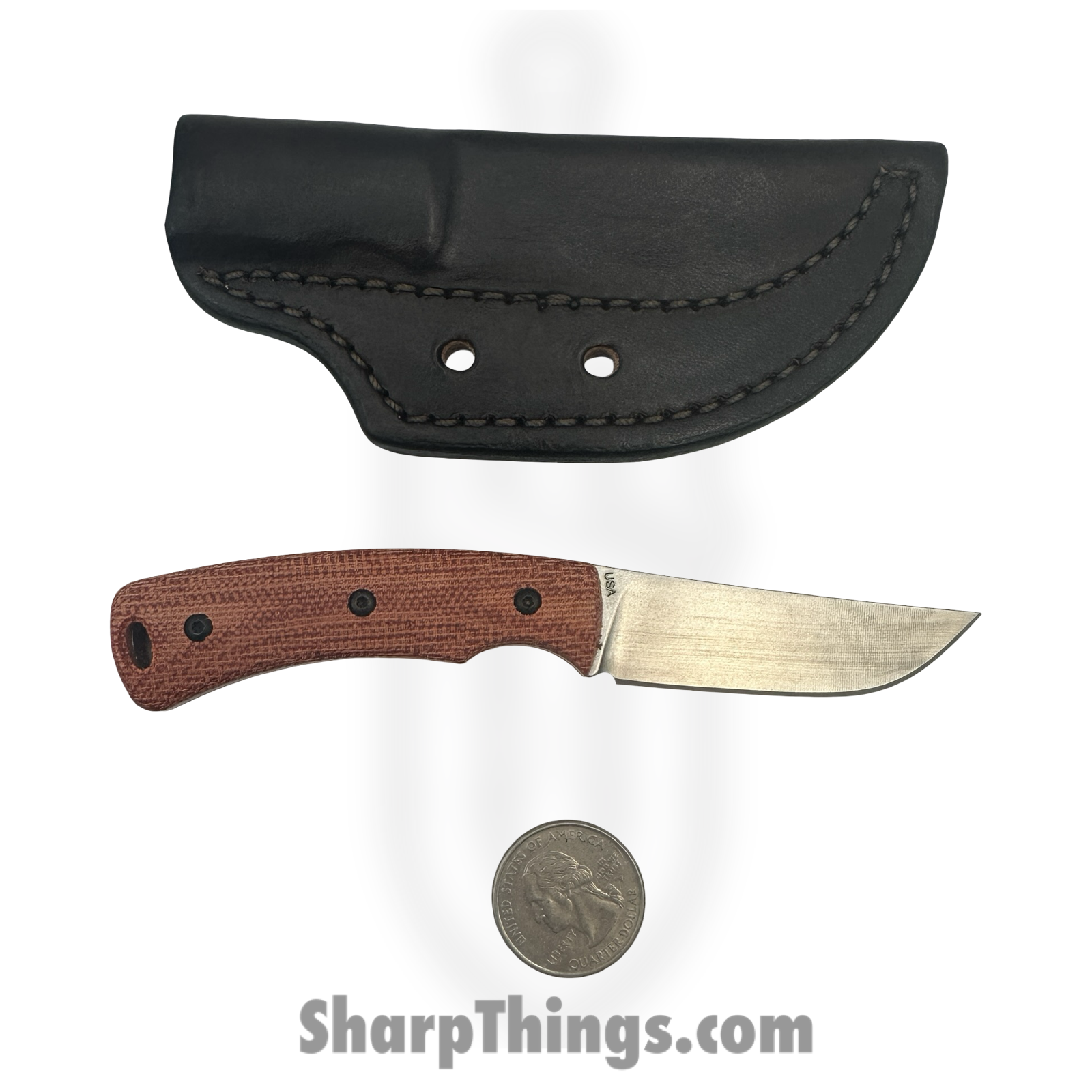 TRM - DLR-TAG-MIC-AUTORA - Tagalong - Fixed Blade Knife - CPM MagnaCut Satin Drop Point - Micarta - Autumn Orange - Image 2