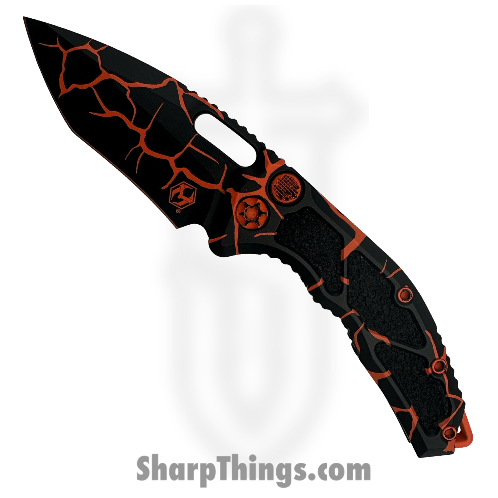 Heretic Knives - H012-MAG-OG - Medusa - Automatic Knife - CPM MagnaCut Coated Recurve - Aluminum - Magma Orange