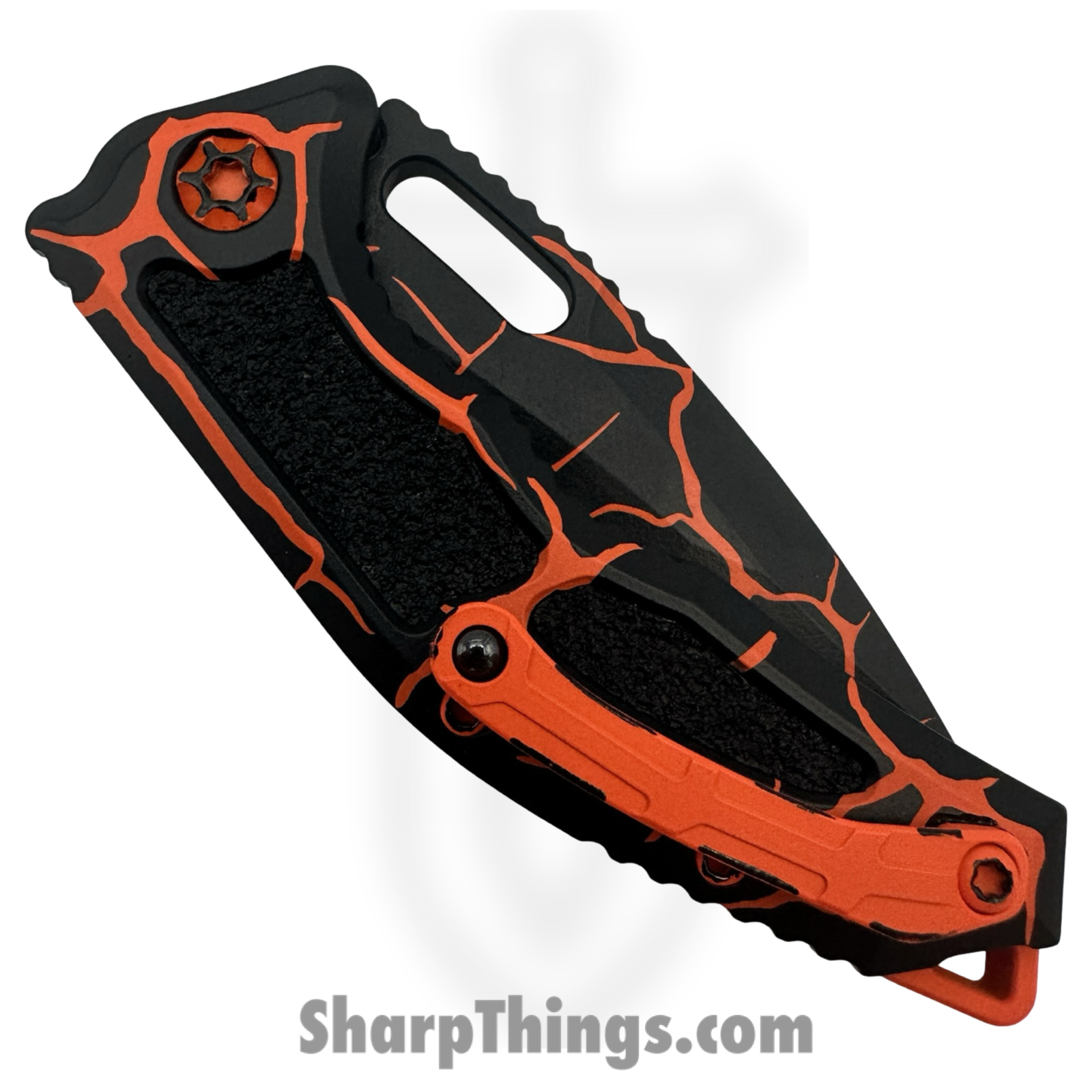Heretic Knives - H012-MAG-OG - Medusa - Automatic Knife - CPM MagnaCut Coated Recurve - Aluminum - Magma Orange - Image 5