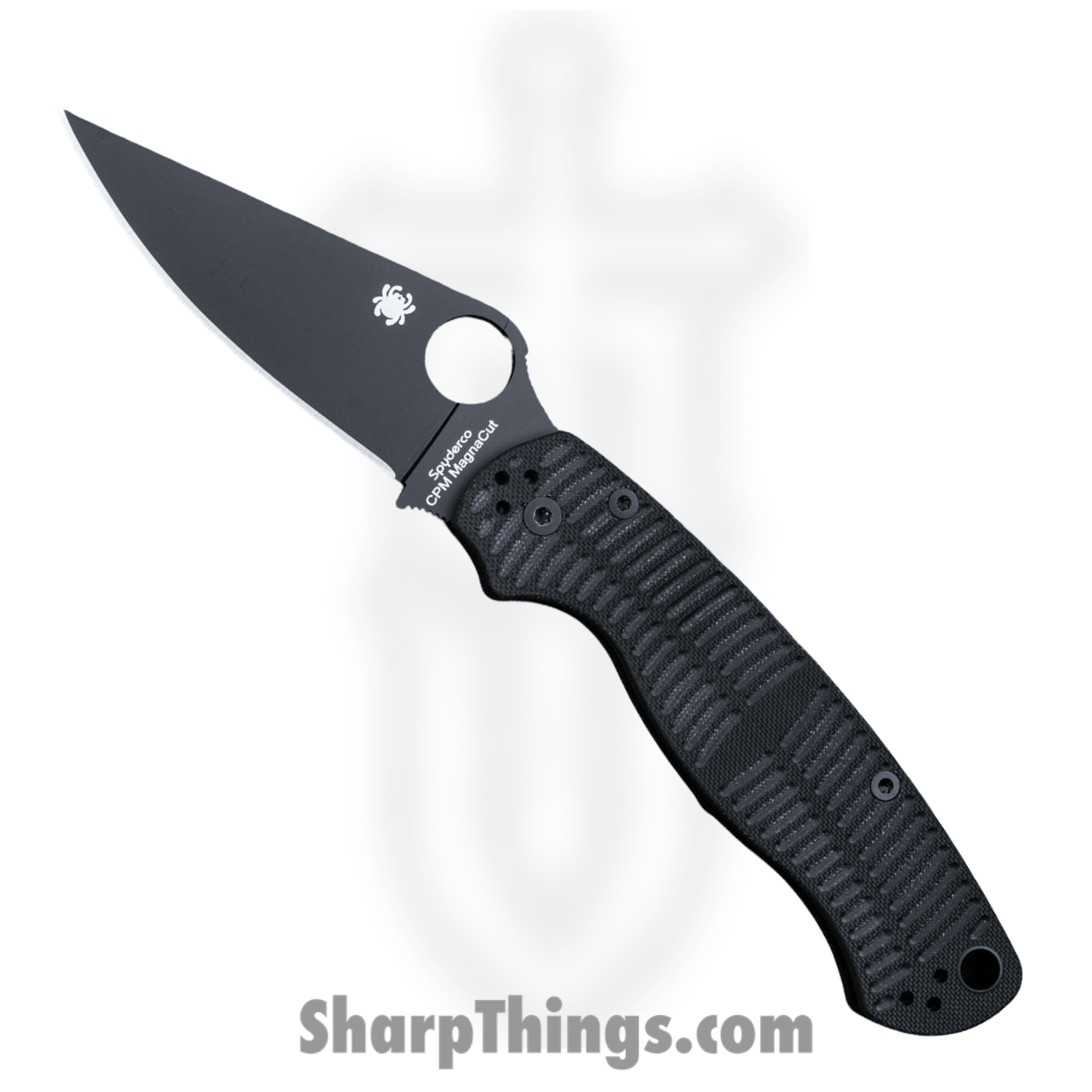 Spyderco - SC81GMCBKP2 - Para Military 2 - Folding Knife - CPM MagnaCut Coated Clip Point - G10 - Black