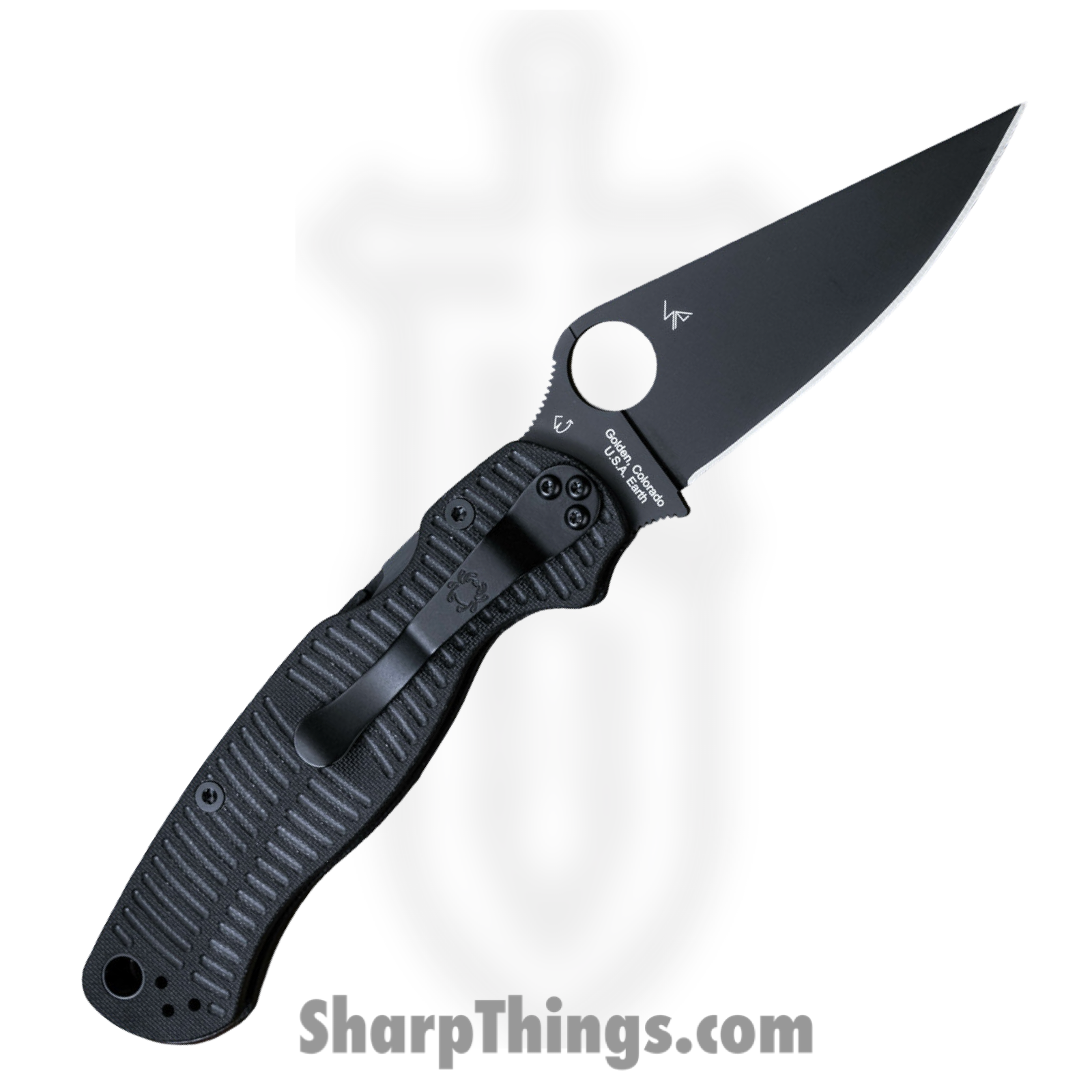 Spyderco - SC81GMCBKP2 - Para Military 2 - Folding Knife - CPM MagnaCut Coated Clip Point - G10 - Black - Image 2