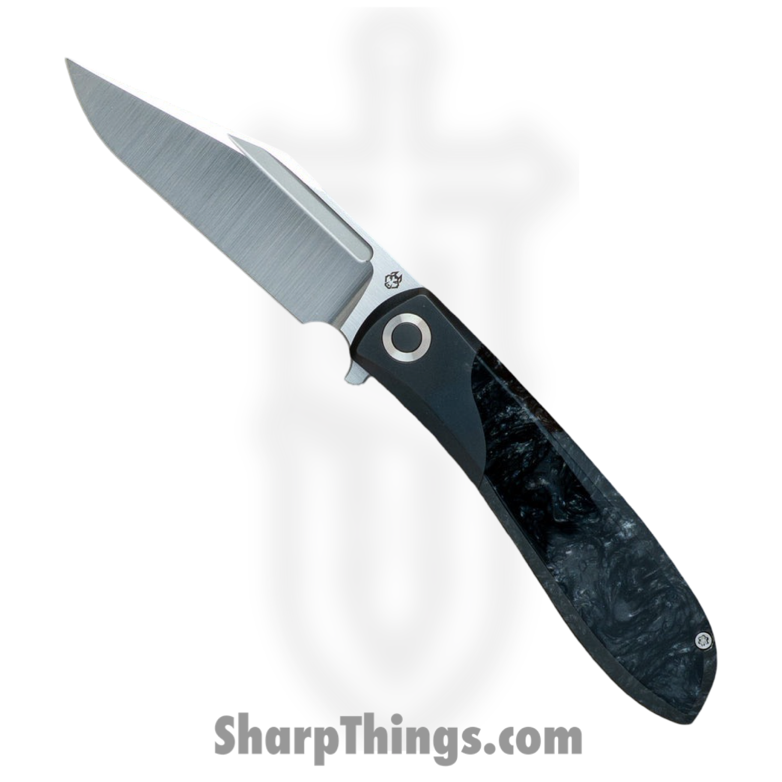 Jack Wolf Knives - SCUFF-01-KIRBL-ICE - Scuffle - Folding Knife - S90V Satin Clip Point - Kirinite - Black Ice