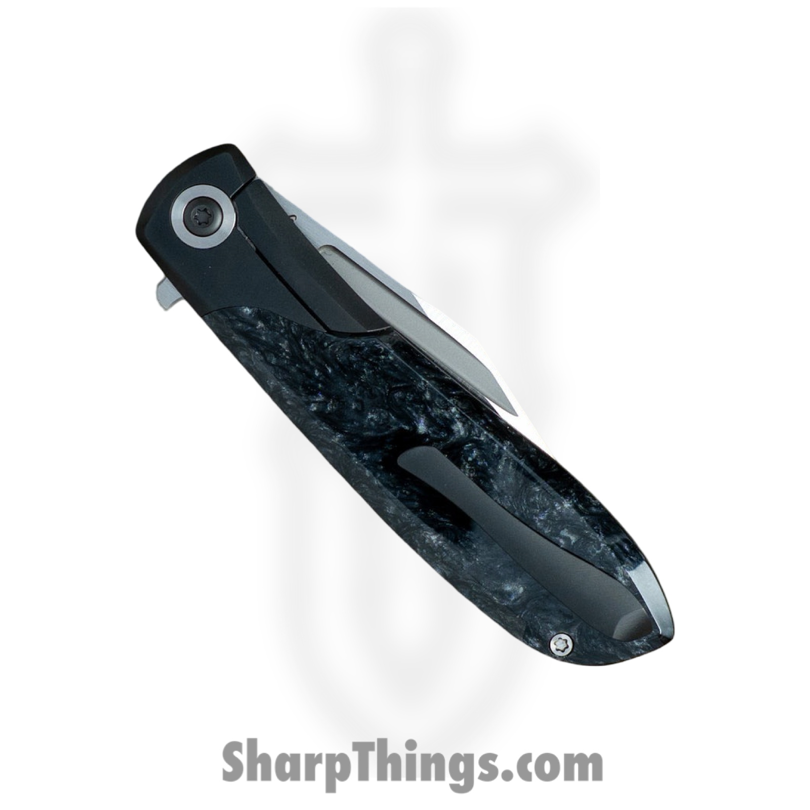 Jack Wolf Knives - SCUFF-01-KIRBL-ICE - Scuffle - Folding Knife - S90V Satin Clip Point - Kirinite - Black Ice - Image 2