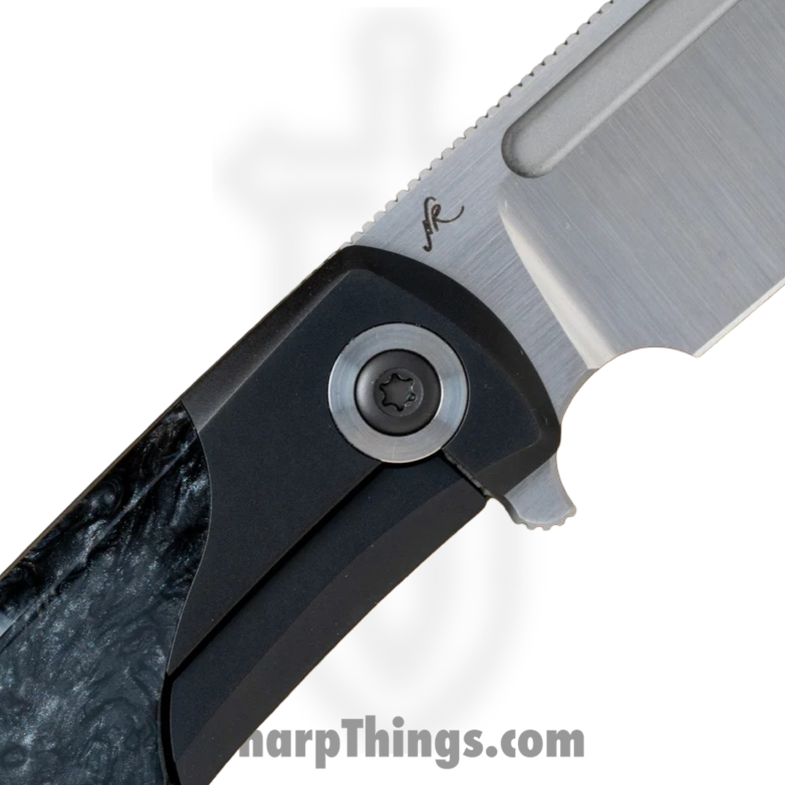 Jack Wolf Knives - SCUFF-01-KIRBL-ICE - Scuffle - Folding Knife - S90V Satin Clip Point - Kirinite - Black Ice - Image 3