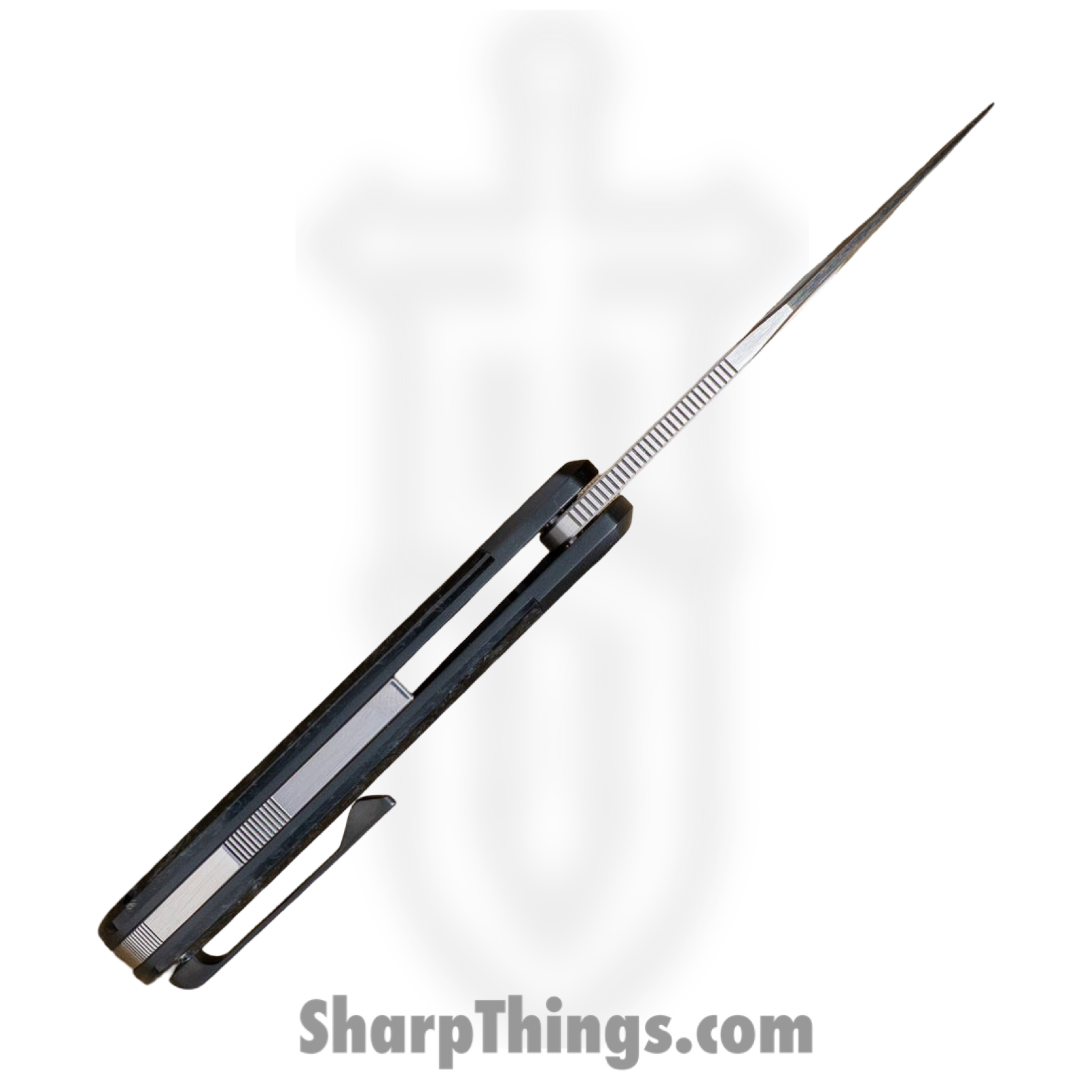 Jack Wolf Knives - SCUFF-01-KIRBL-ICE - Scuffle - Folding Knife - S90V Satin Clip Point - Kirinite - Black Ice - Image 4