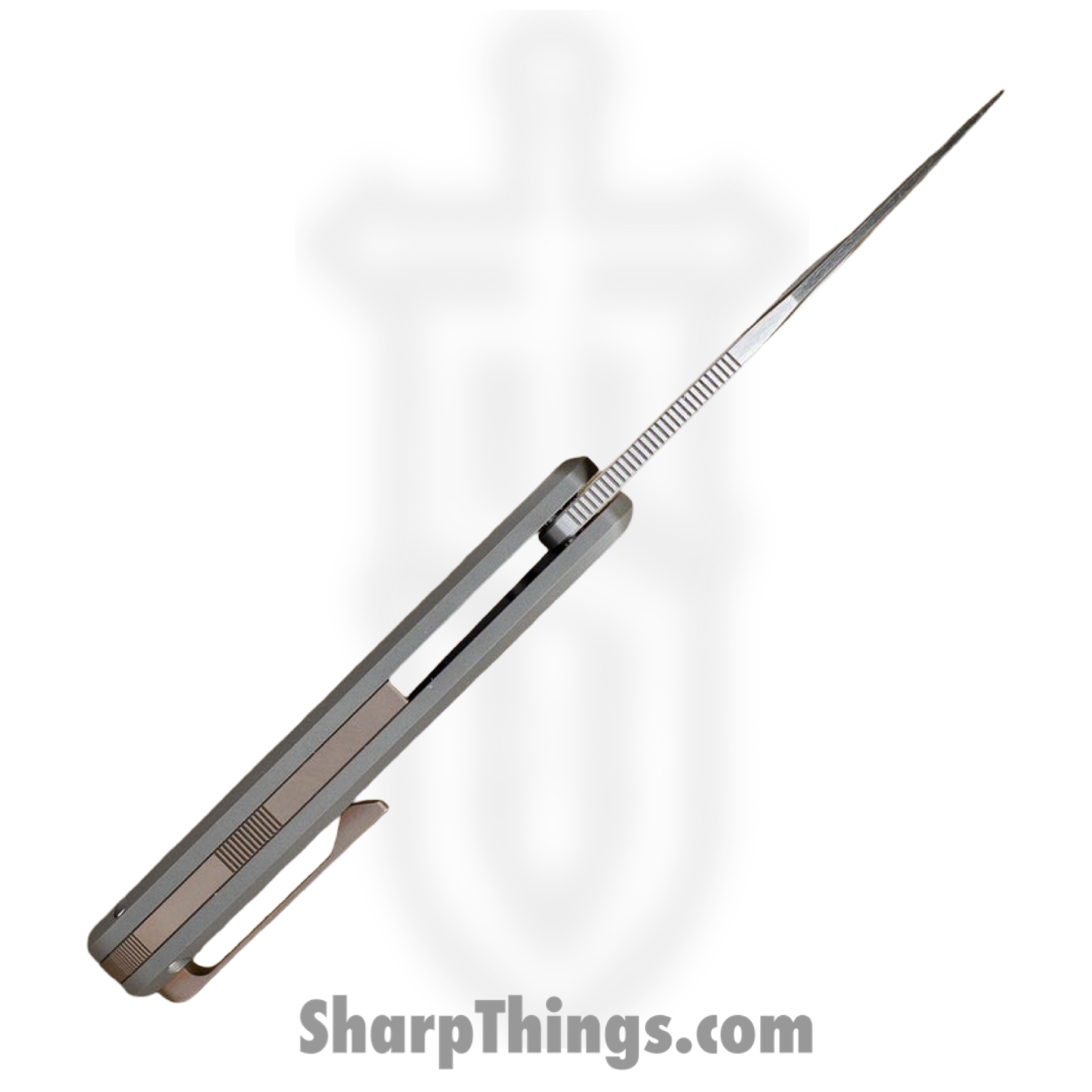 Jack Wolf Knives - SCUFF-01-TITAN-MILLED - Scuffle - Folding Knife - S90V Satin Clip Point - Milled Titanium - Natural - Image 4