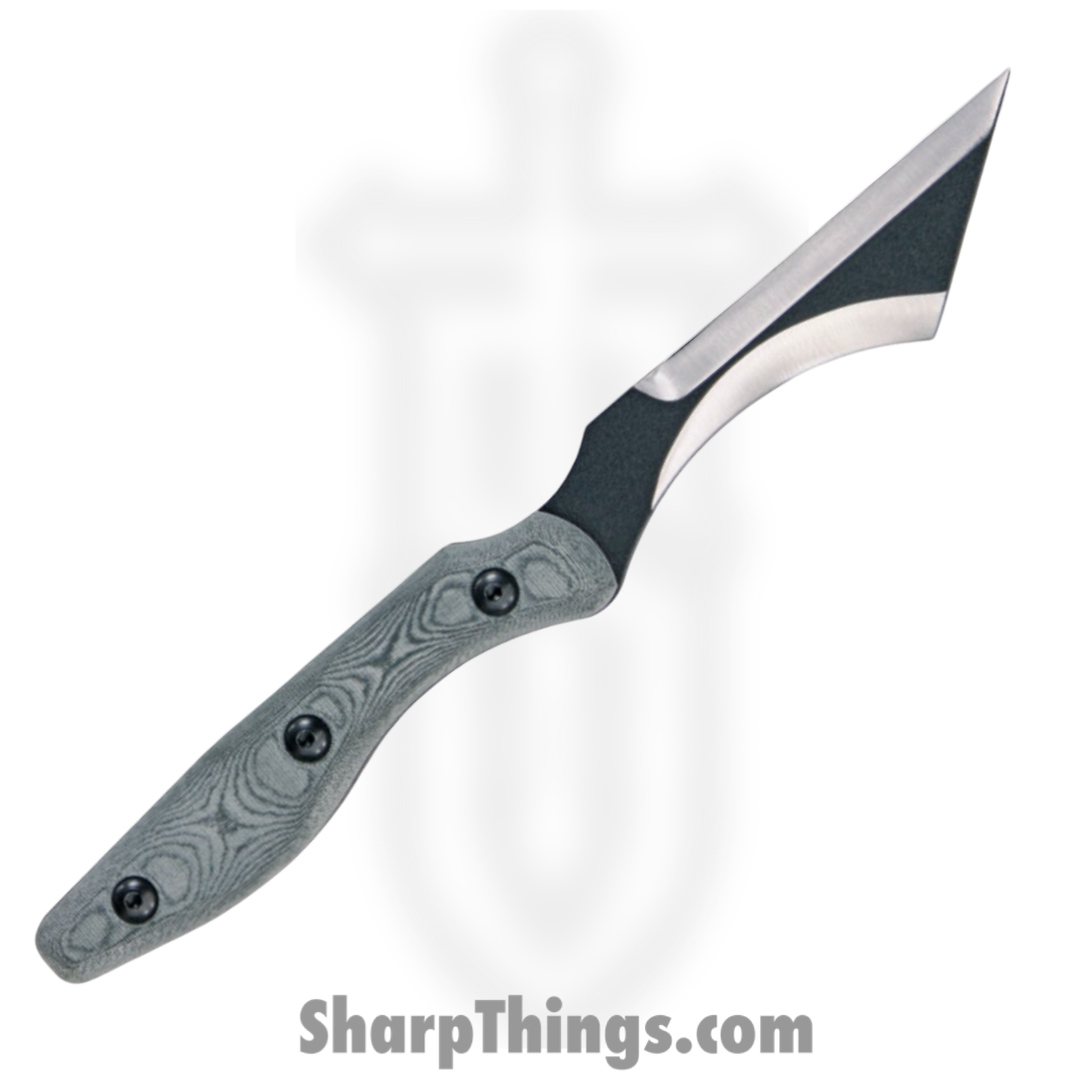 Tops - TPBBITE01 - Back Bite - Fixed Blade Knife - 1095 Cro-Van Coated Modified Tanto - Linen Micarta - Gray - Image 2