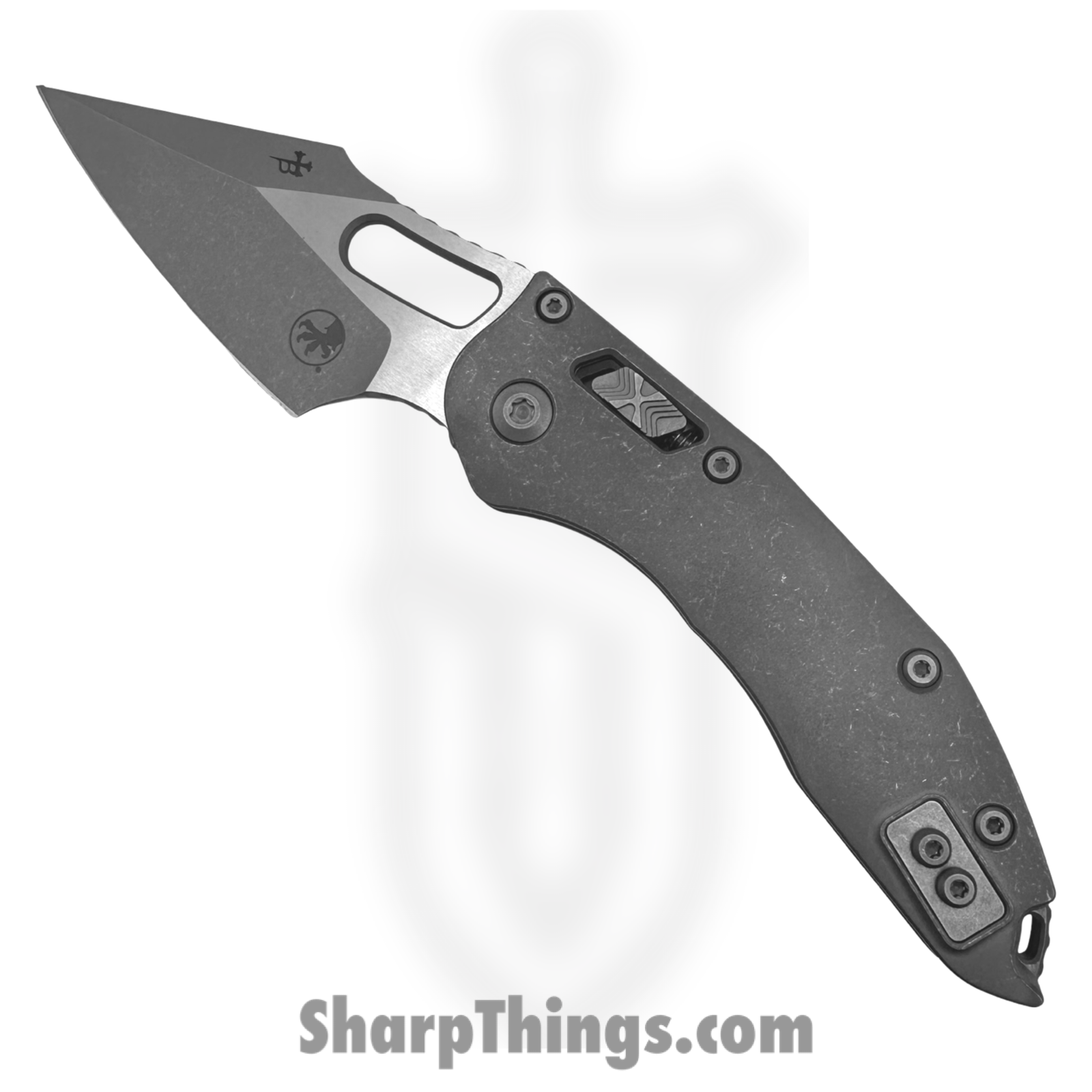 Microtech - 169RL-169RL-10APMS1 - Stitch - Folding Knife - M390MK Apocalyptic Wharncliffe -Titanium Handles - Apocalyptic