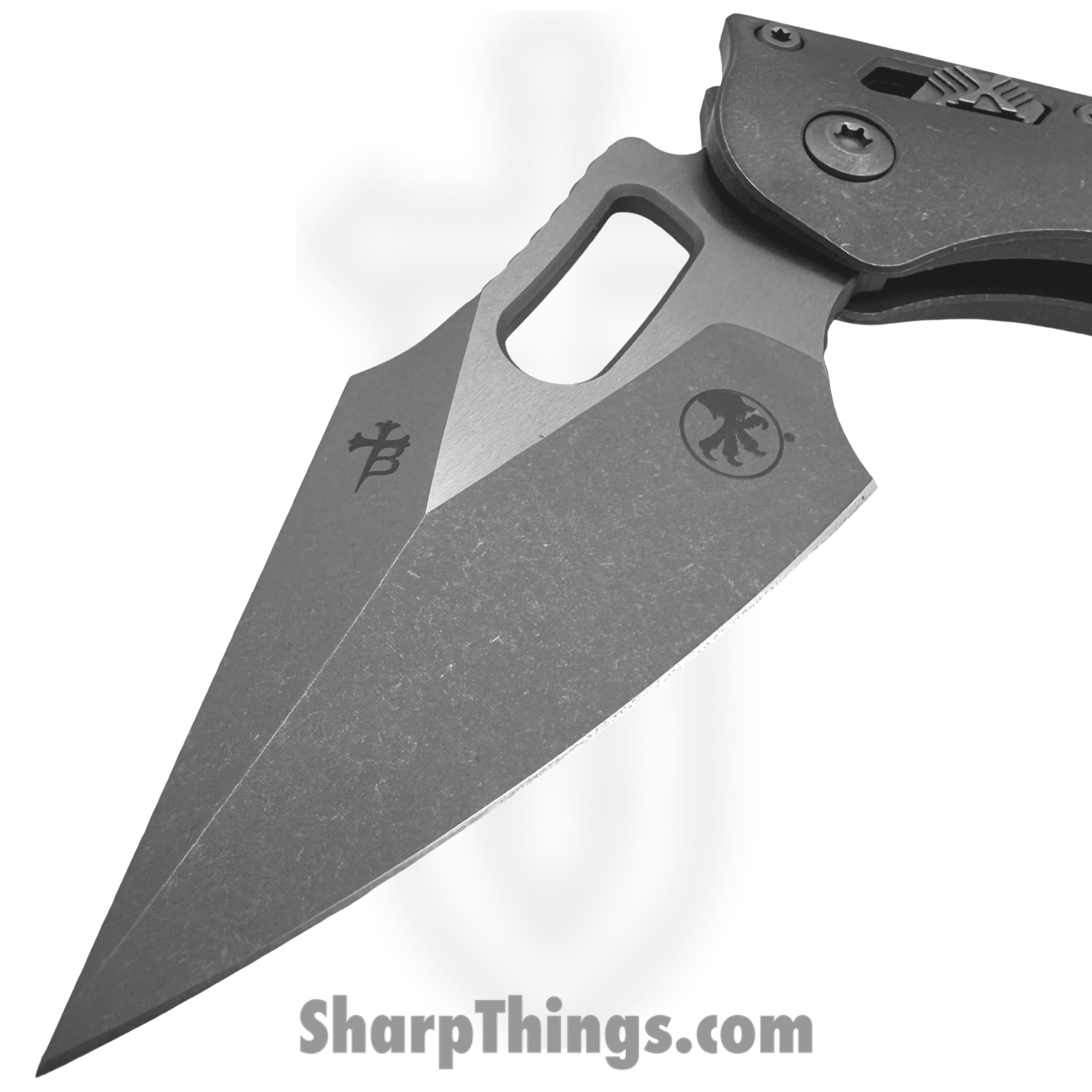 Microtech - 169RL-169RL-10APMS1 - Stitch - Folding Knife - M390MK Apocalyptic Wharncliffe -Titanium Handles - Apocalyptic - Image 6