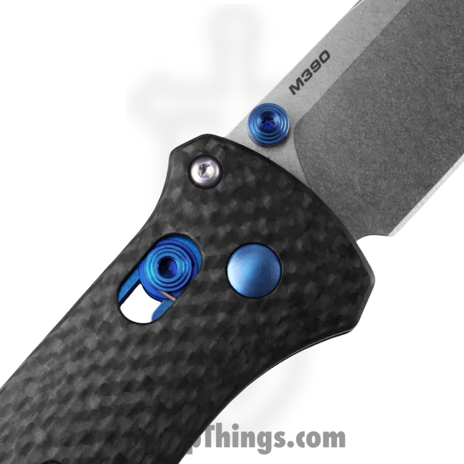 Benchmade - 537-09 - Bailout - Folding Knife - M390 Satin Tanto - Carbon Fiber - Black Blue - Image 3