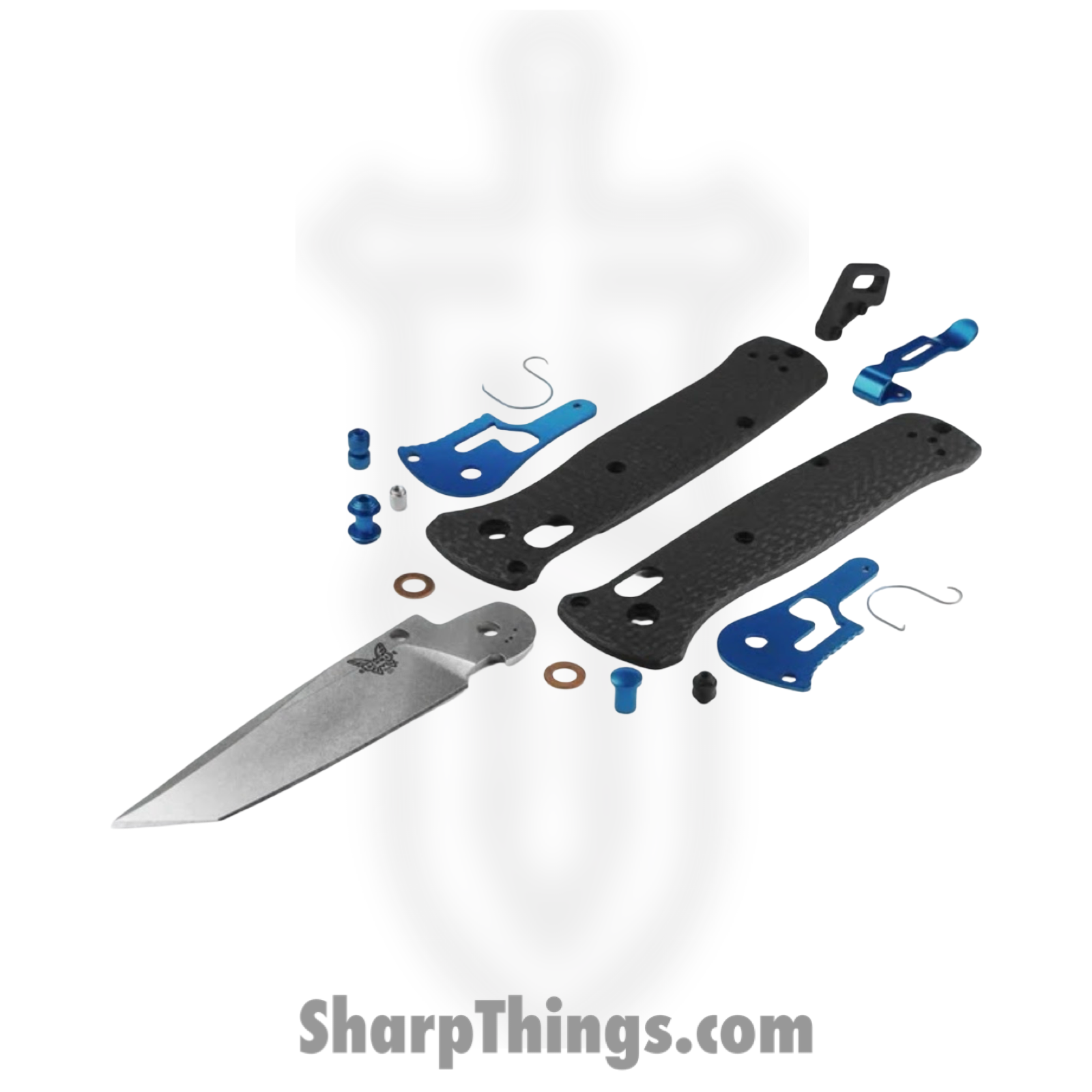 Benchmade - 537-09 - Bailout - Folding Knife - M390 Satin Tanto - Carbon Fiber - Black Blue - Image 5