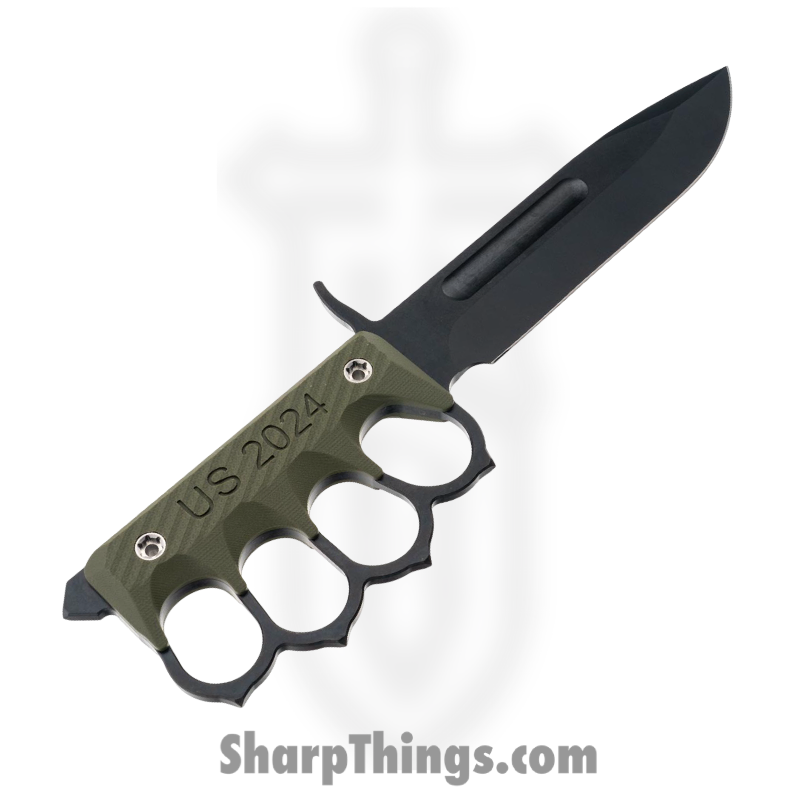 1881 Knife Works - MMS038 - US 2024 - Fixed Blade Knife - 1095 Cro-Van Coated Drop Point - G10 - OD Green - Image 2
