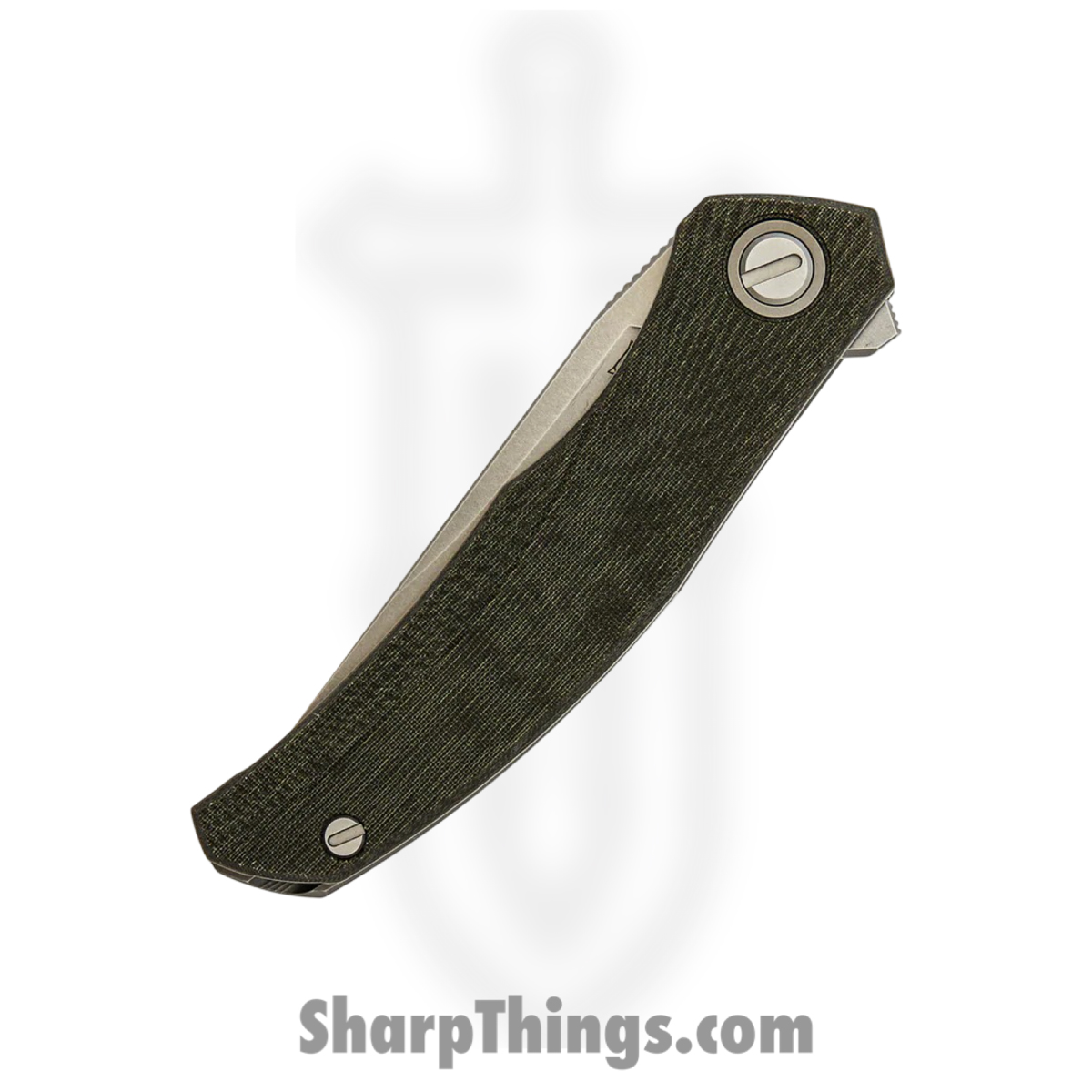 Shirogorov Knives - SHI-Q95-GRNM - Ursus Q95 - Folding Knife - ELMAX Stonewash Upswept - Micarta - Green - Image 3